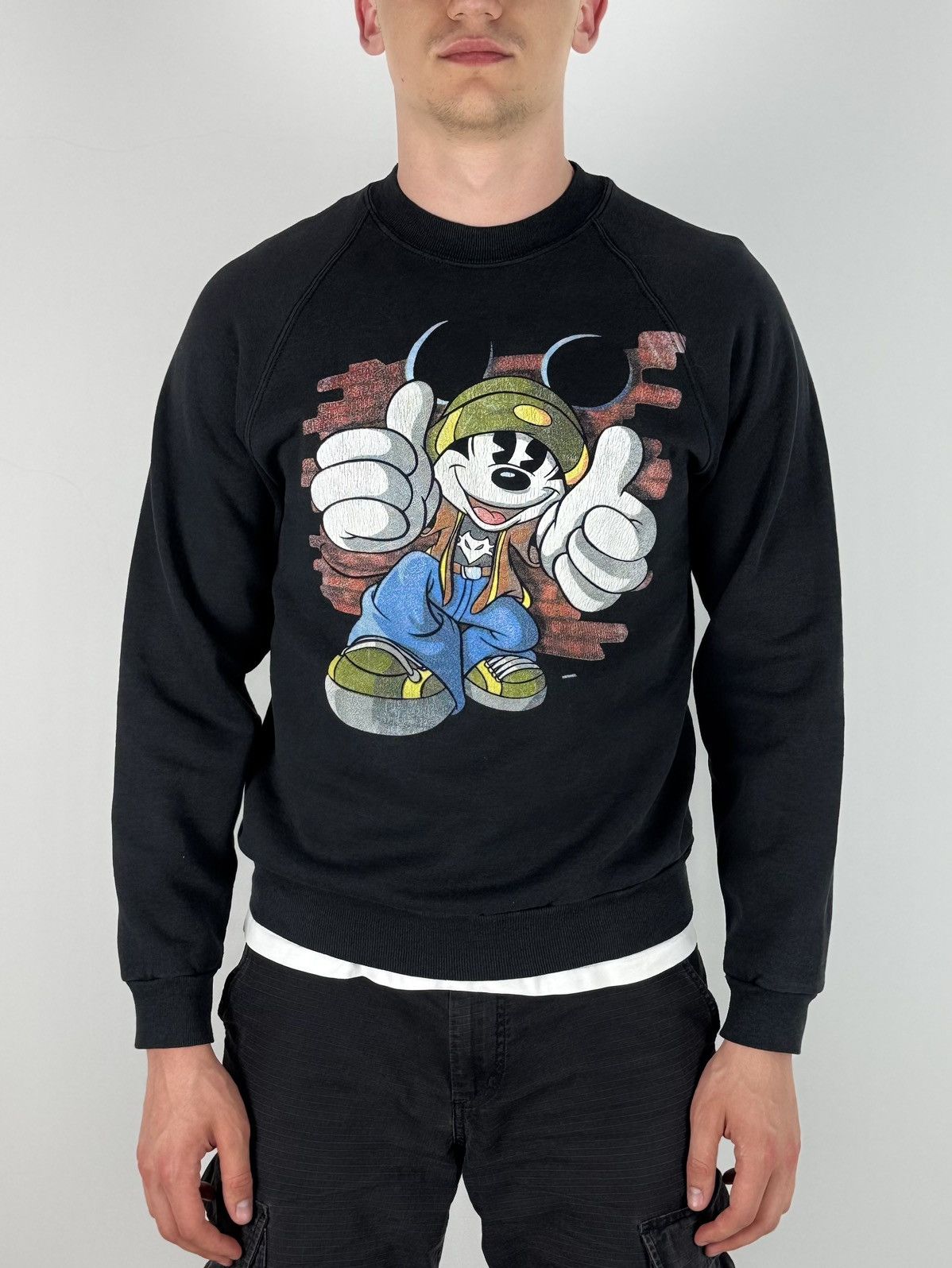 Disney × Mickey Mouse × Vintage Y2K Vintage Disney Mickey Mouse Hip-Hop Sweatshirt Size US M / EU 48-50 / 2 - 1 Thumbnail