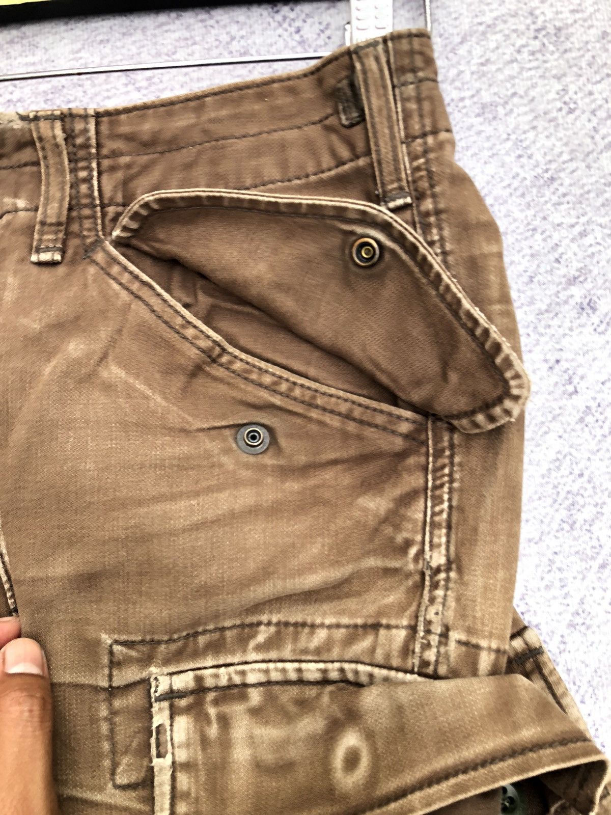 Alpha Industries × Japanese Brand Japanese Cargo Pants Faded Brown Vintage Pattern Size US 26 / EU 42 - 7 Thumbnail