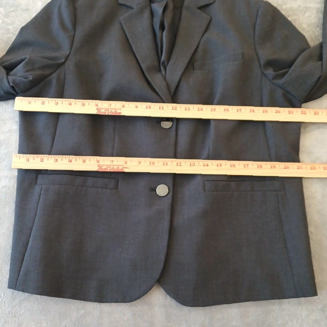 Calvin Klein Calvin Klein Blazer Womens 16W Plus Size Gray Two-Button Notch Lapel Lined Suit Jacket Long Sleeve Regular Fit Dry Clean Only Size XXL / US 16-18 / IT 52-54 - 6 Thumbnail