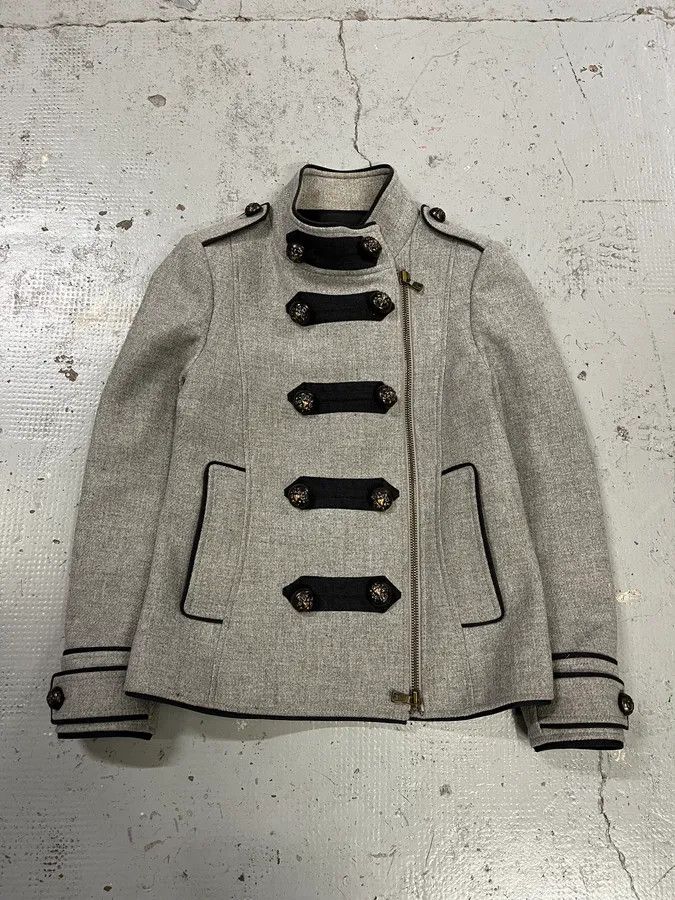 Moschino Moschino Officer Double-Breasted Grey Wool Jacket Size S / US 4 / IT 40 - 3 Thumbnail