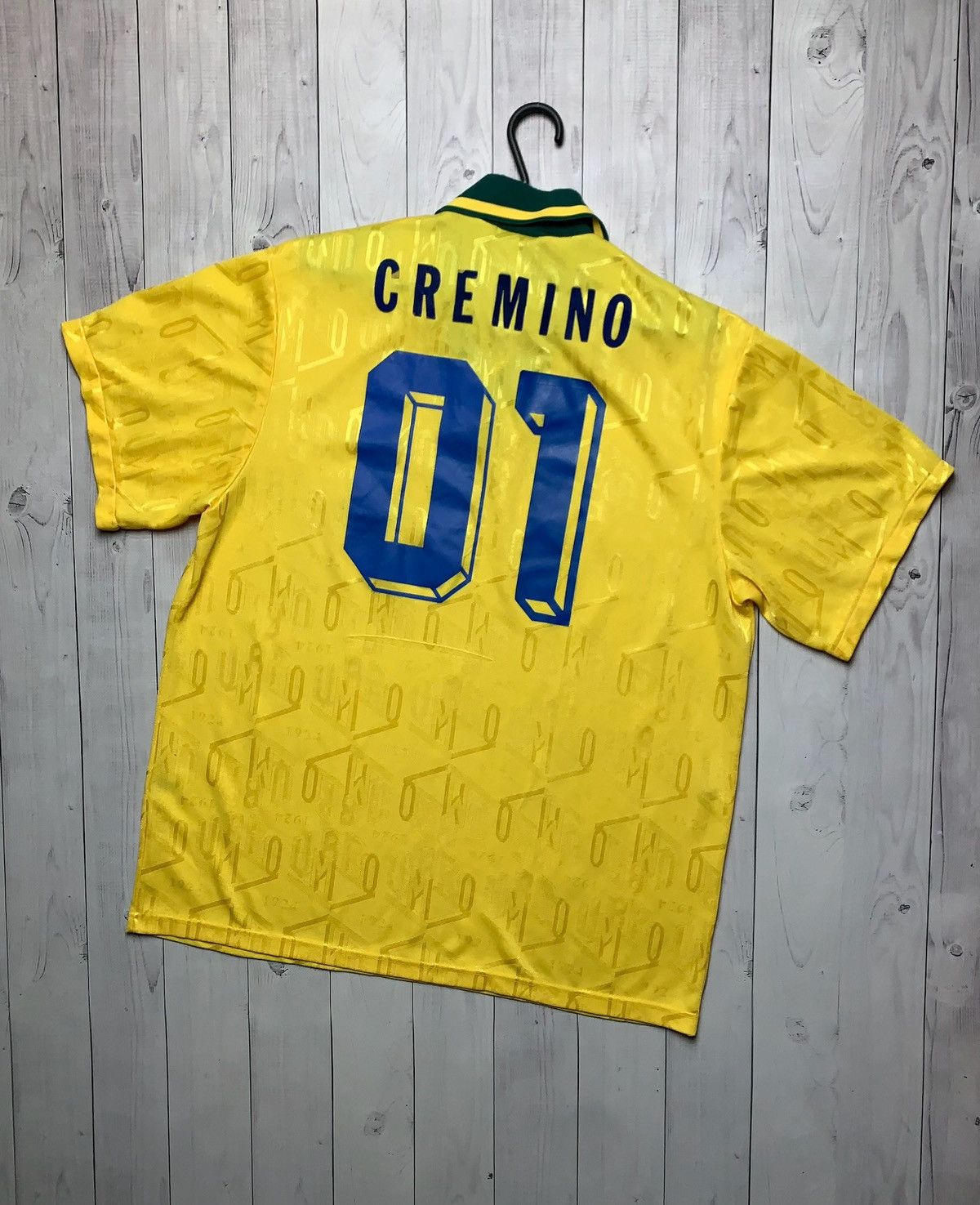 Umbro × Vintage Vintage Umbro soccer jersey yellow Brazil size XL logo Size US XL / EU 56 / 4 - 6 Thumbnail