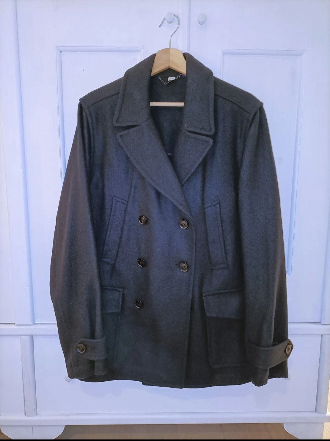 image of Hardy Amies Navy Peacoat, Men's (Size Large)