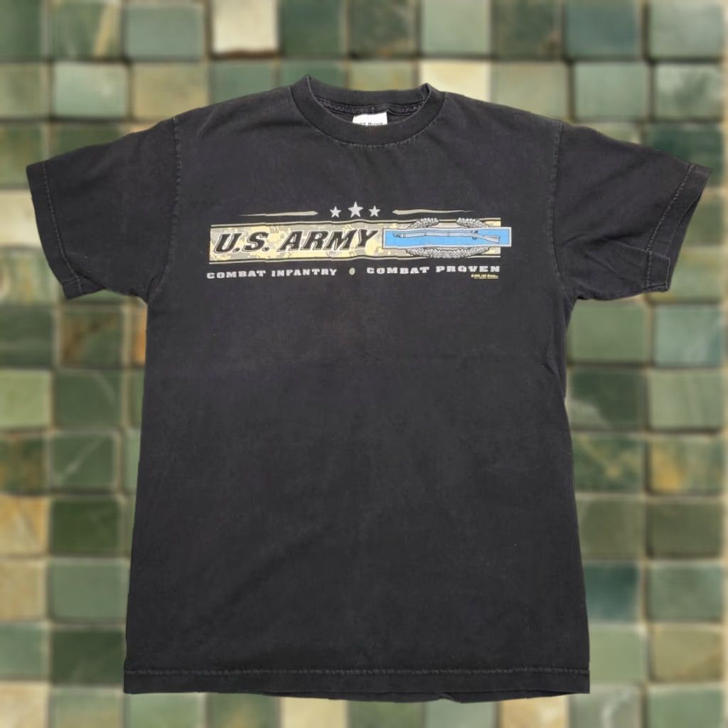 Vintage VTG US Army Shirt Mens M Black Crewneck Combat Proven Infantry 7.62 Design Y2K Mens Shirt Size US M / EU 48-50 / 2 - 1 Thumbnail