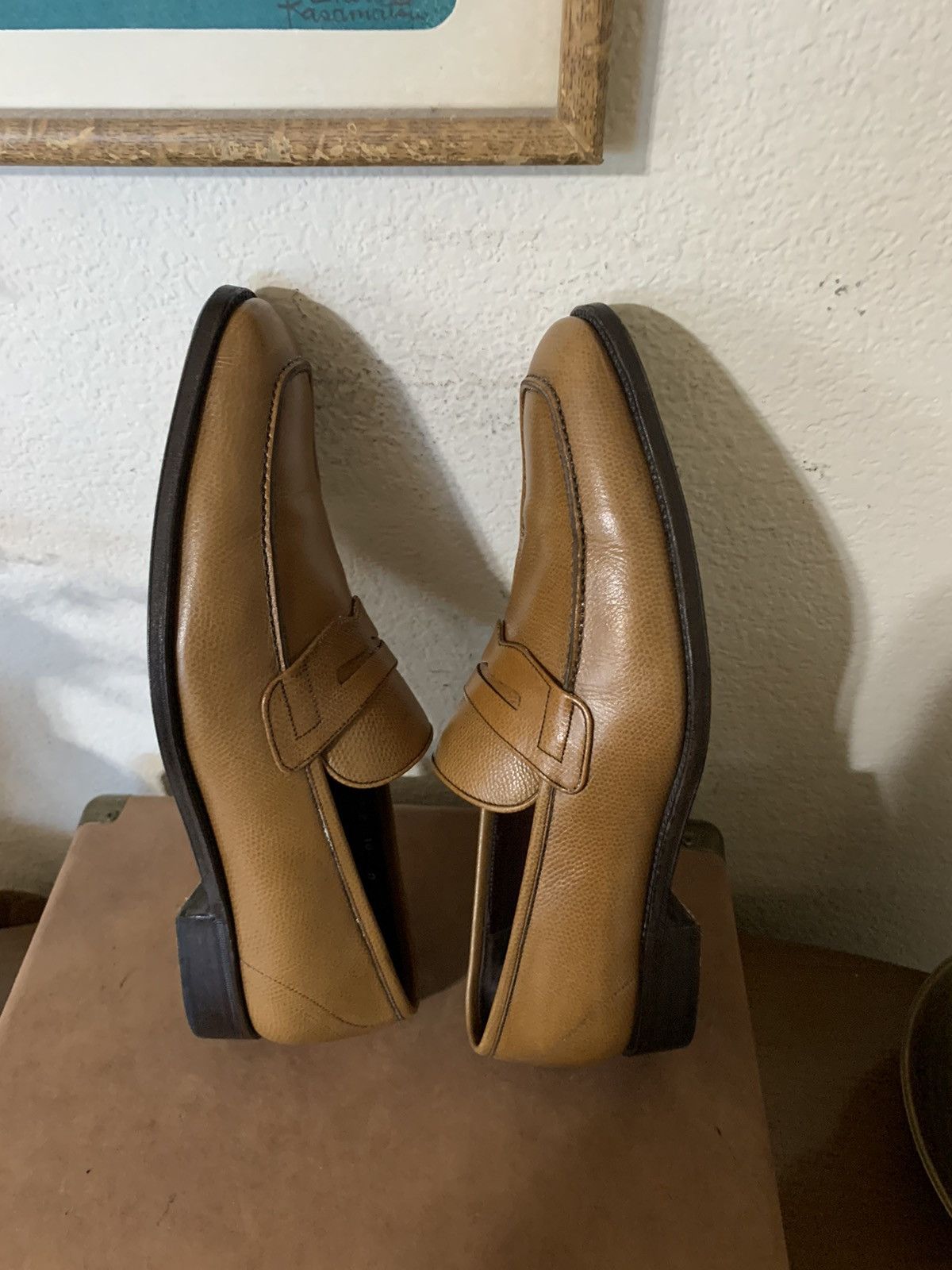 Salvatore Ferragamo Mardok Noce 5484 Pebble Grain calf dress loafers Size US 10 / EU 43 - 10 Thumbnail