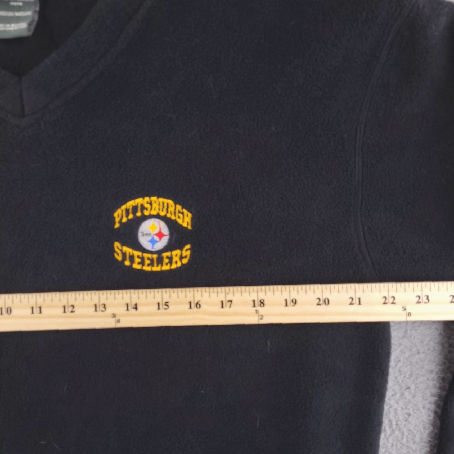 Vintage VINTAGE The Edge Sweater Mens Medium Black Fleece Pittsburgh Steelers NFL V-Neck Size US M / EU 48-50 / 2 - 5 Thumbnail