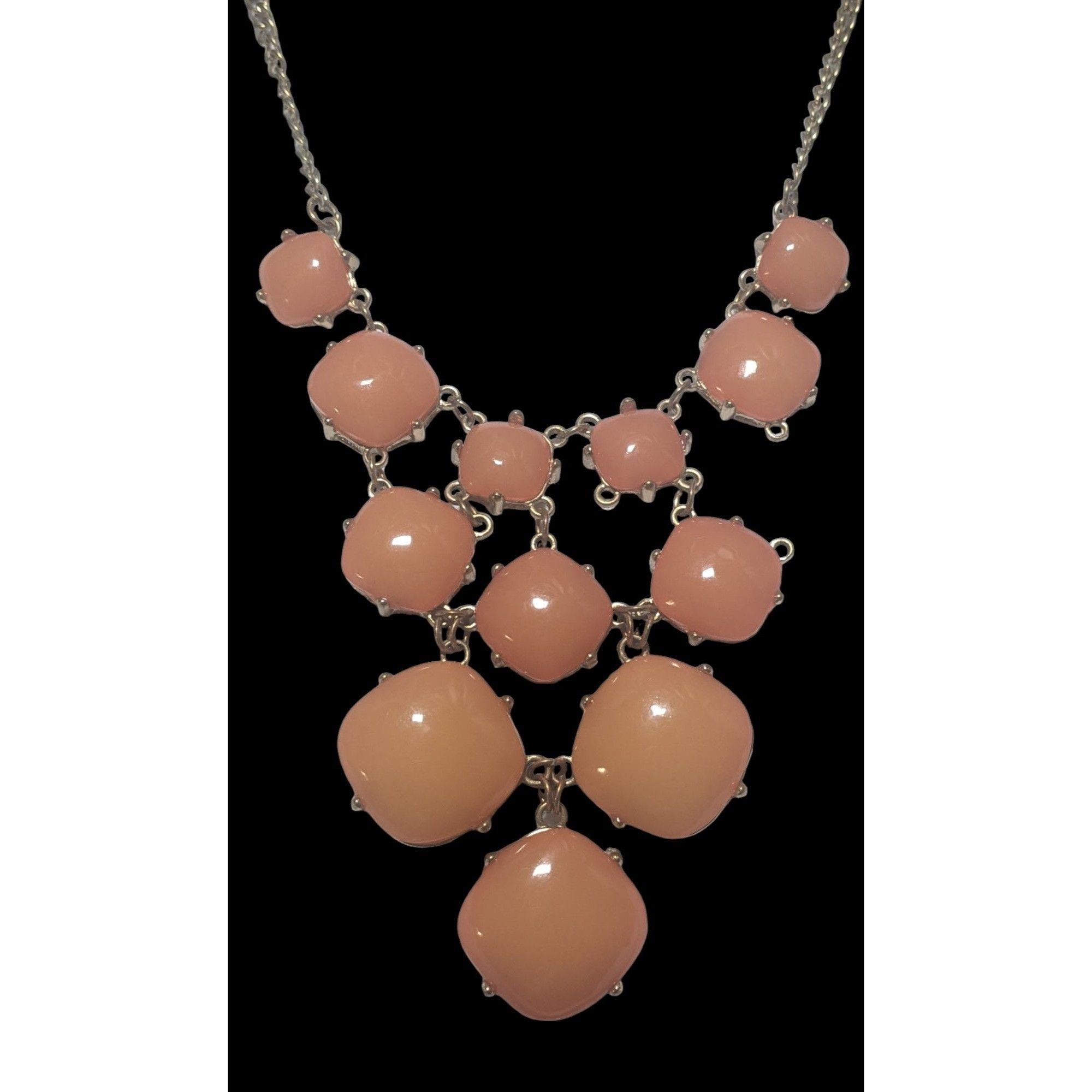 Other Peach Bubble Bib Statement Necklace With Gold Chain Size ONE SIZE - 2 Thumbnail