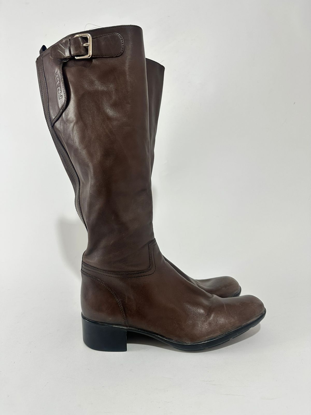 Prada PRADA mid calf brown boots EU40 Size US 10 / IT 40 - 1 Thumbnail