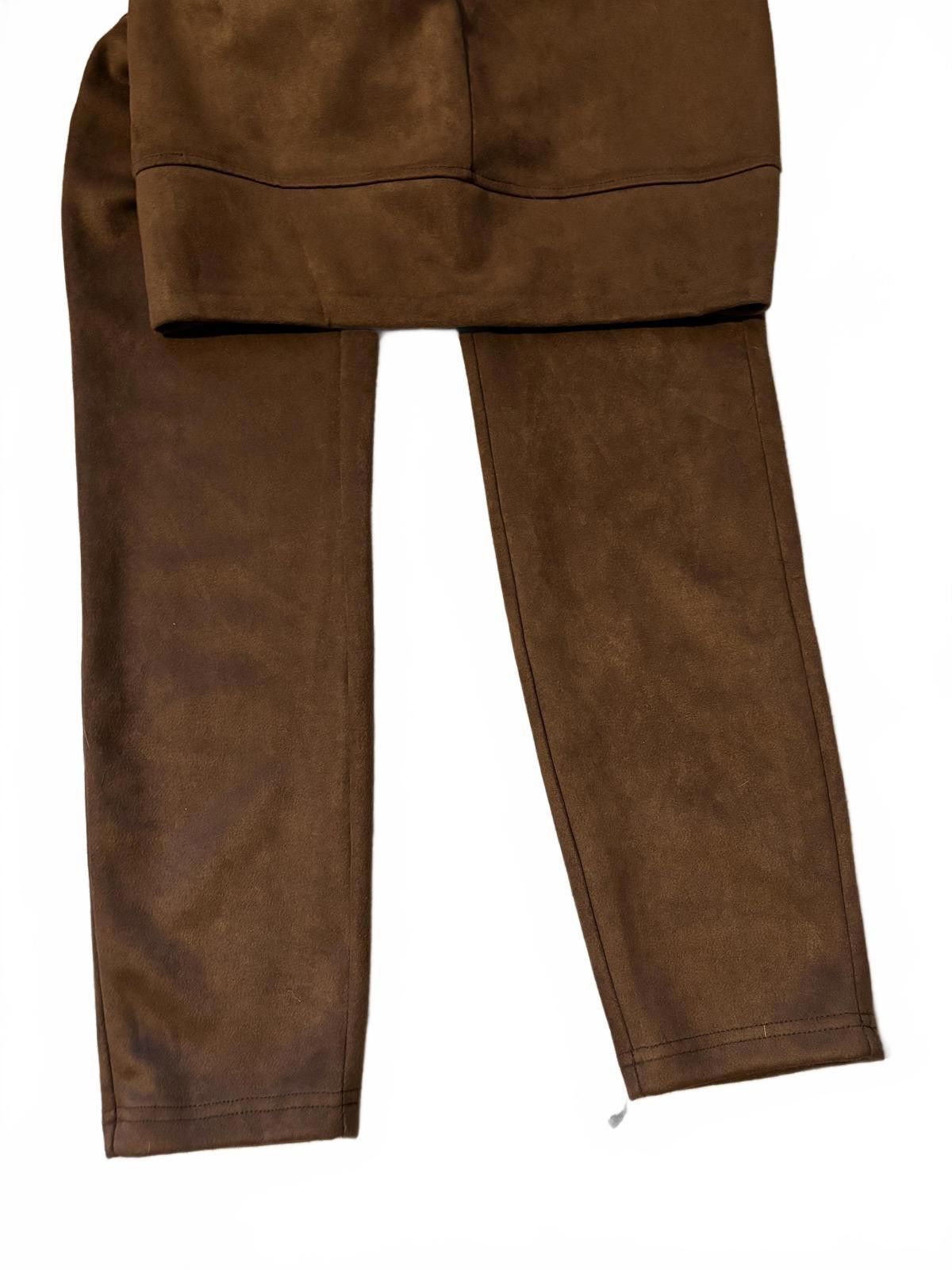 Other NEW Laundry by Shelli Segal Brown Faux Suede Leggings Size 32" / US 10 / IT 46 - 3 Thumbnail