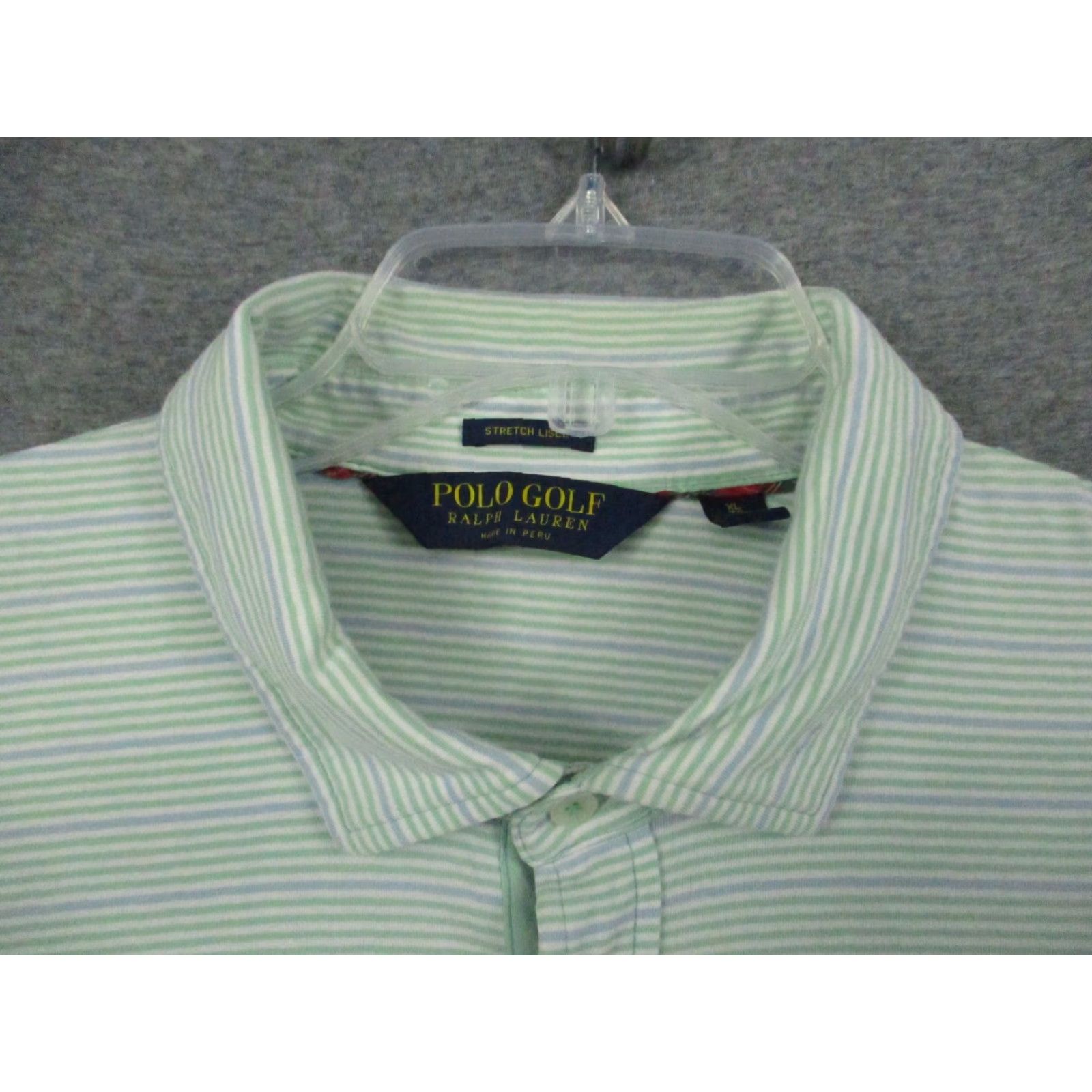 Ralph Lauren VINTAGE Polo Golf Ralph Lauren Polo Shirt Mens XL Tall Striped Stretch Lisle Green Blue Size US XL / EU 56 / 4 - 3 Thumbnail