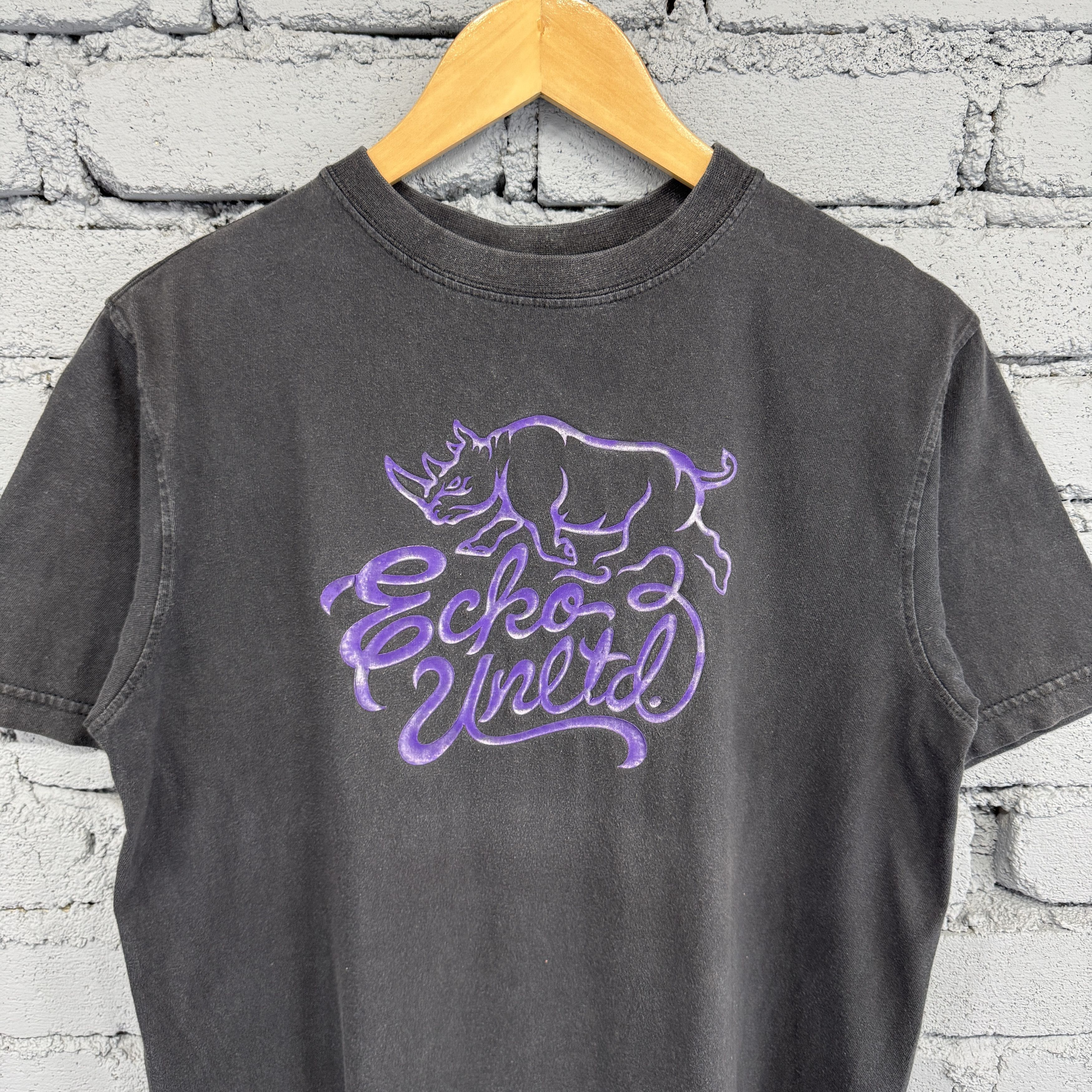 Ecko Unltd. Vintage Ecko Unltd Black Rhinoceros Logo Sunfaded Tshirt Size US XS / EU 42 / 0 - 3 Thumbnail