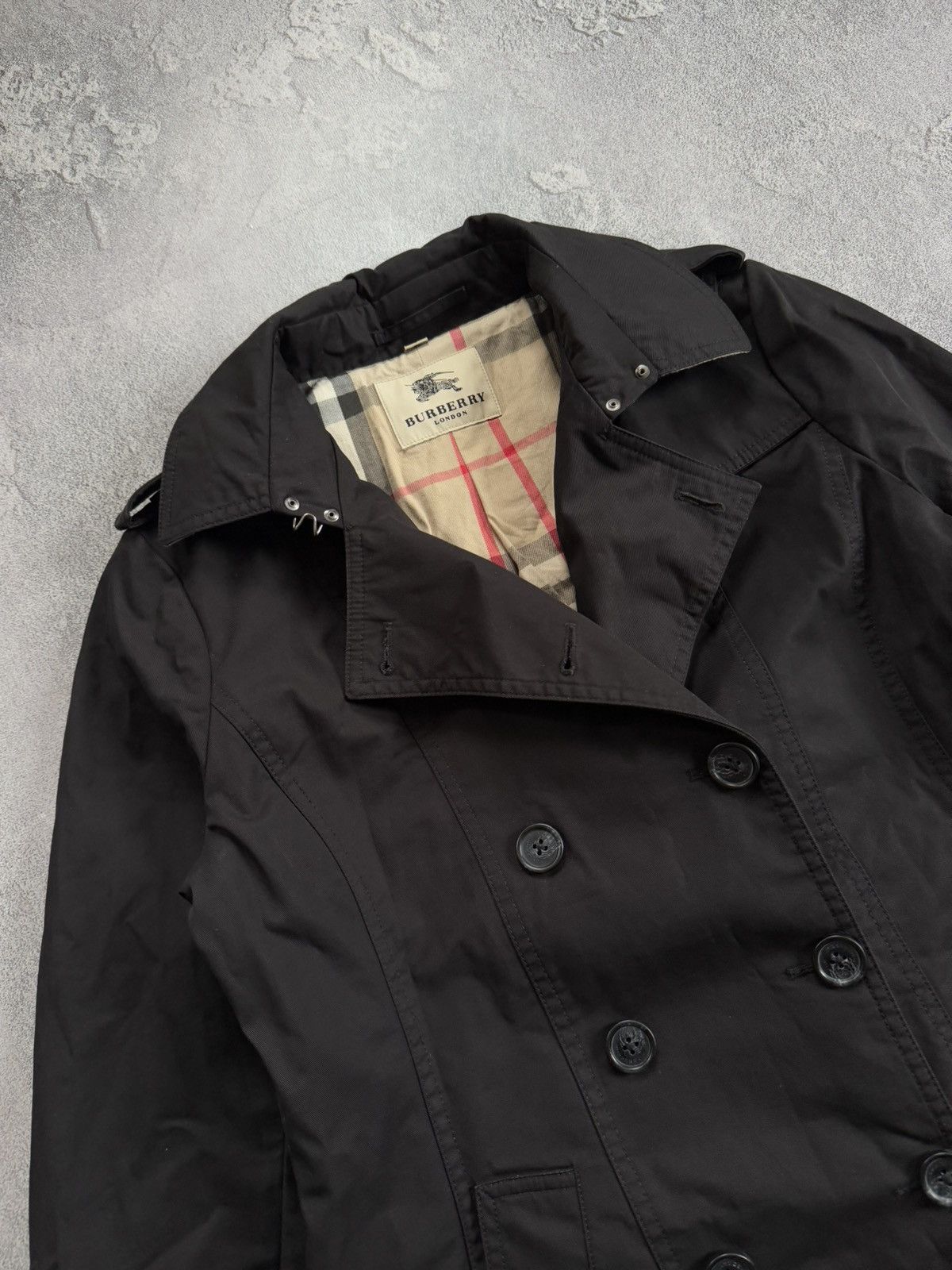 Burberry × Burberry Prorsum Burberry London L black double breasted trench coat jacket Size L / US 10 / IT 46 - 9 Thumbnail