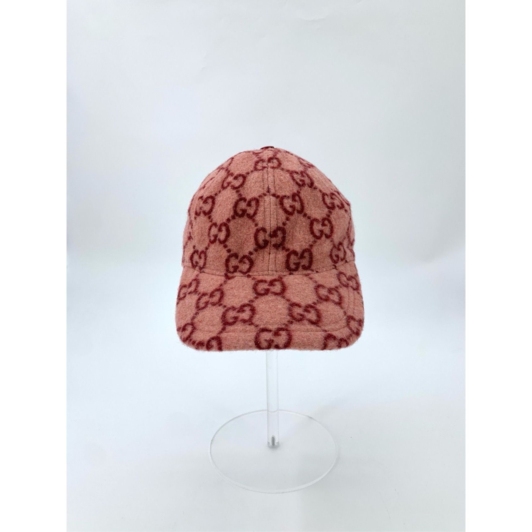 Gucci Gucci Pink Wool GG Pattern Baseball Cap With Adjustable Stra Size ONE SIZE - 4 Thumbnail