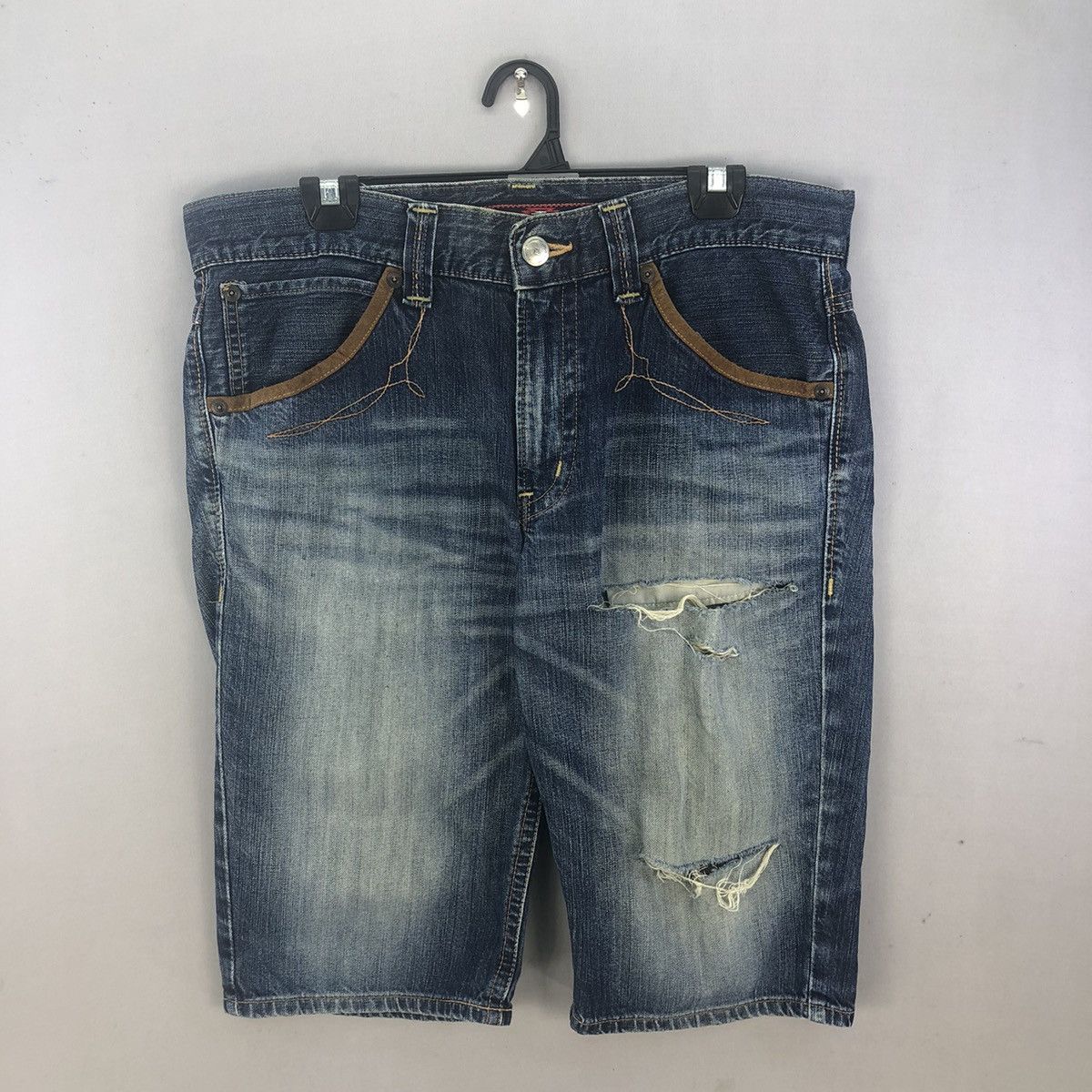 Edwin Vintage 2000s Distressed Edwin Navajo Short Pants Size US 37 - 2 Thumbnail
