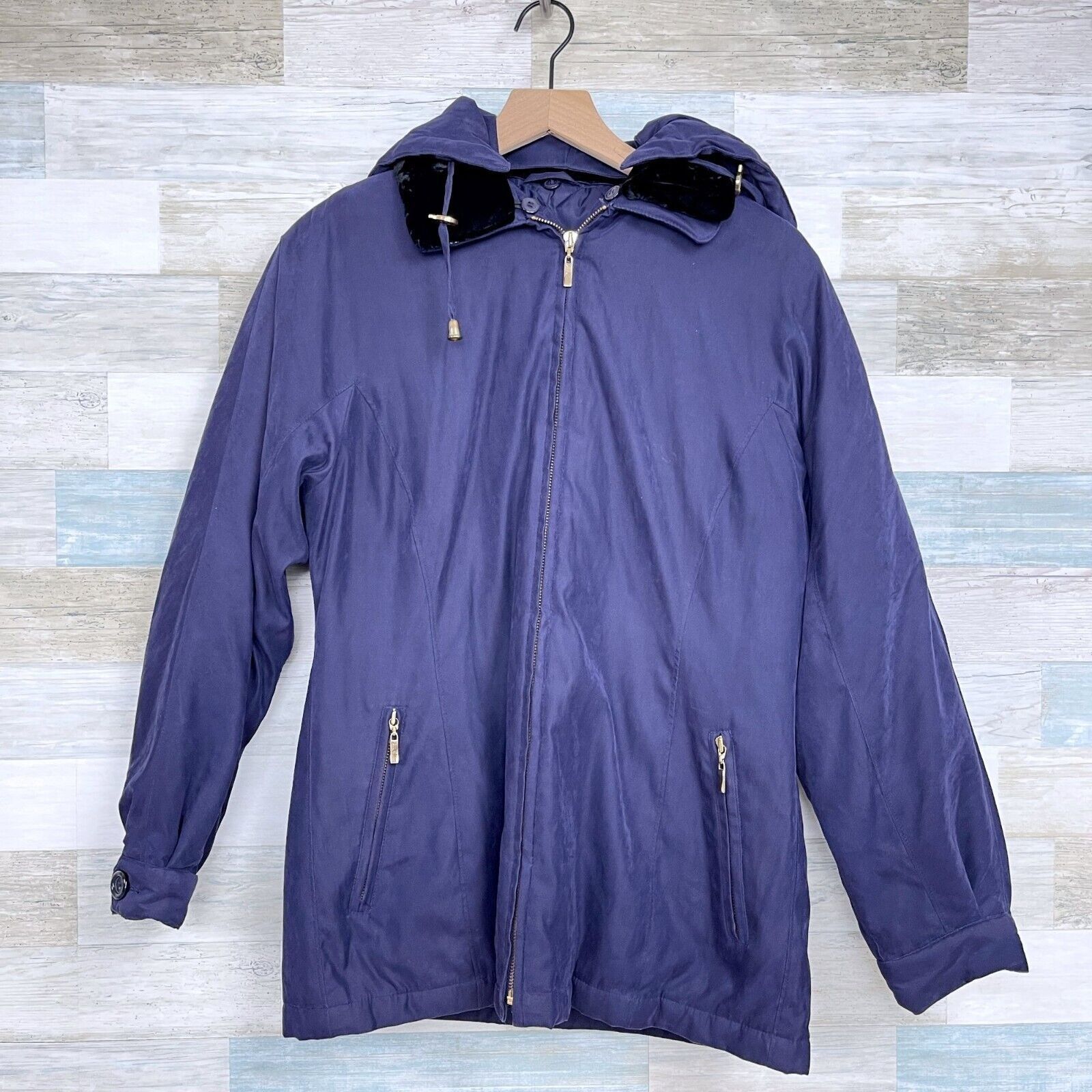 Jones New York Jones New York Vintage Insulated Winter Jacket Blue Velvet S Size S / US 4 / IT 40 - 1 Thumbnail