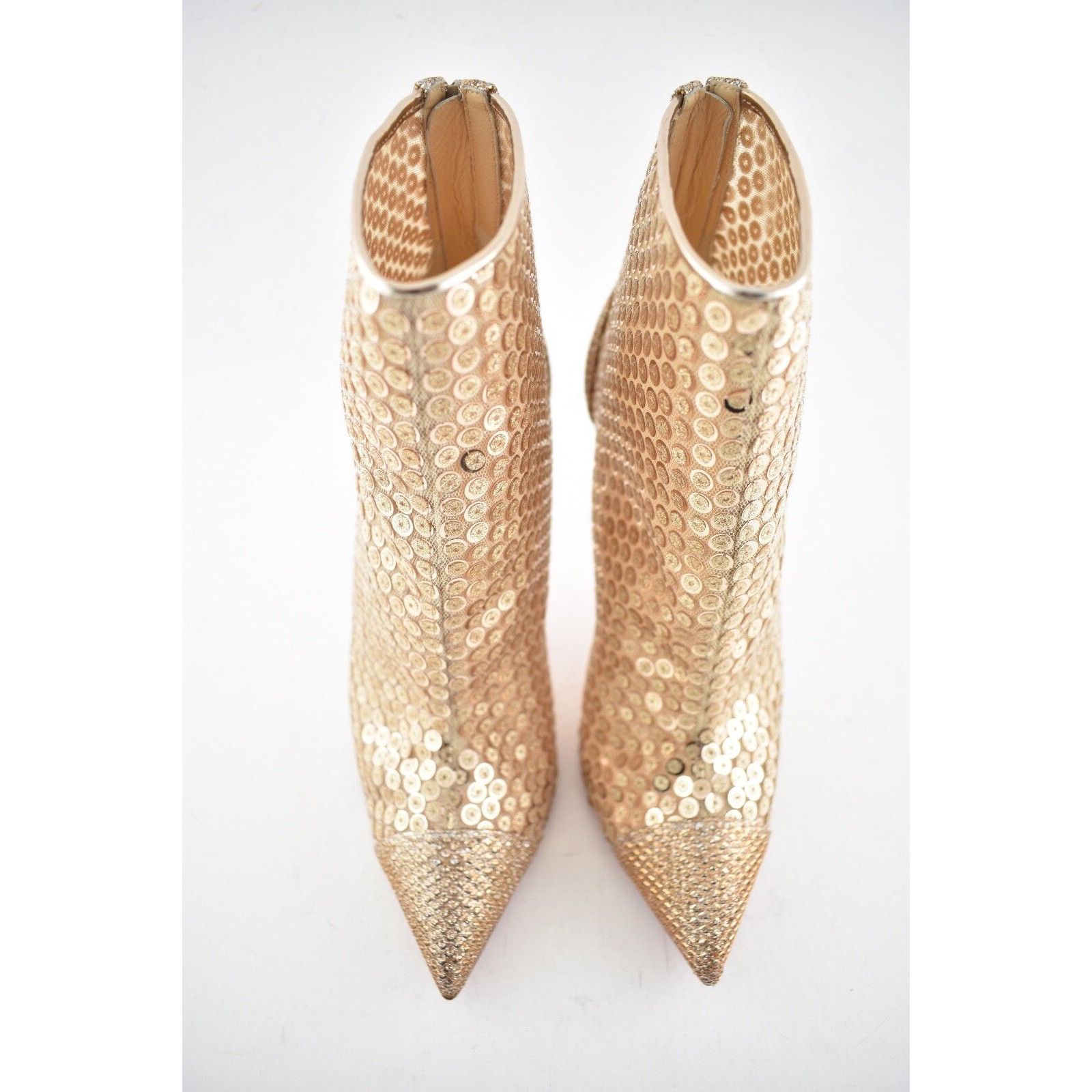 Christian Louboutin Gipsybootie SPC 100 Nude Glitter Mesh Heel Boot Bootie 38.5 Size US 8.5 / IT 38.5 - 6 Thumbnail