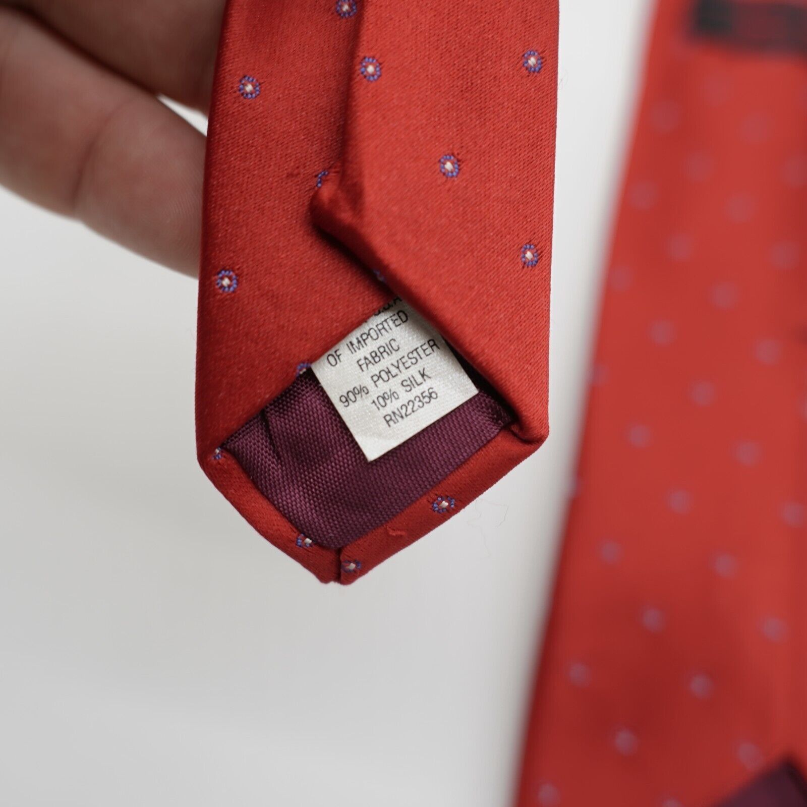 John Weitz John Weitz Signature Red Woven Silk Blend Tie Short Size ONE SIZE - 4 Thumbnail