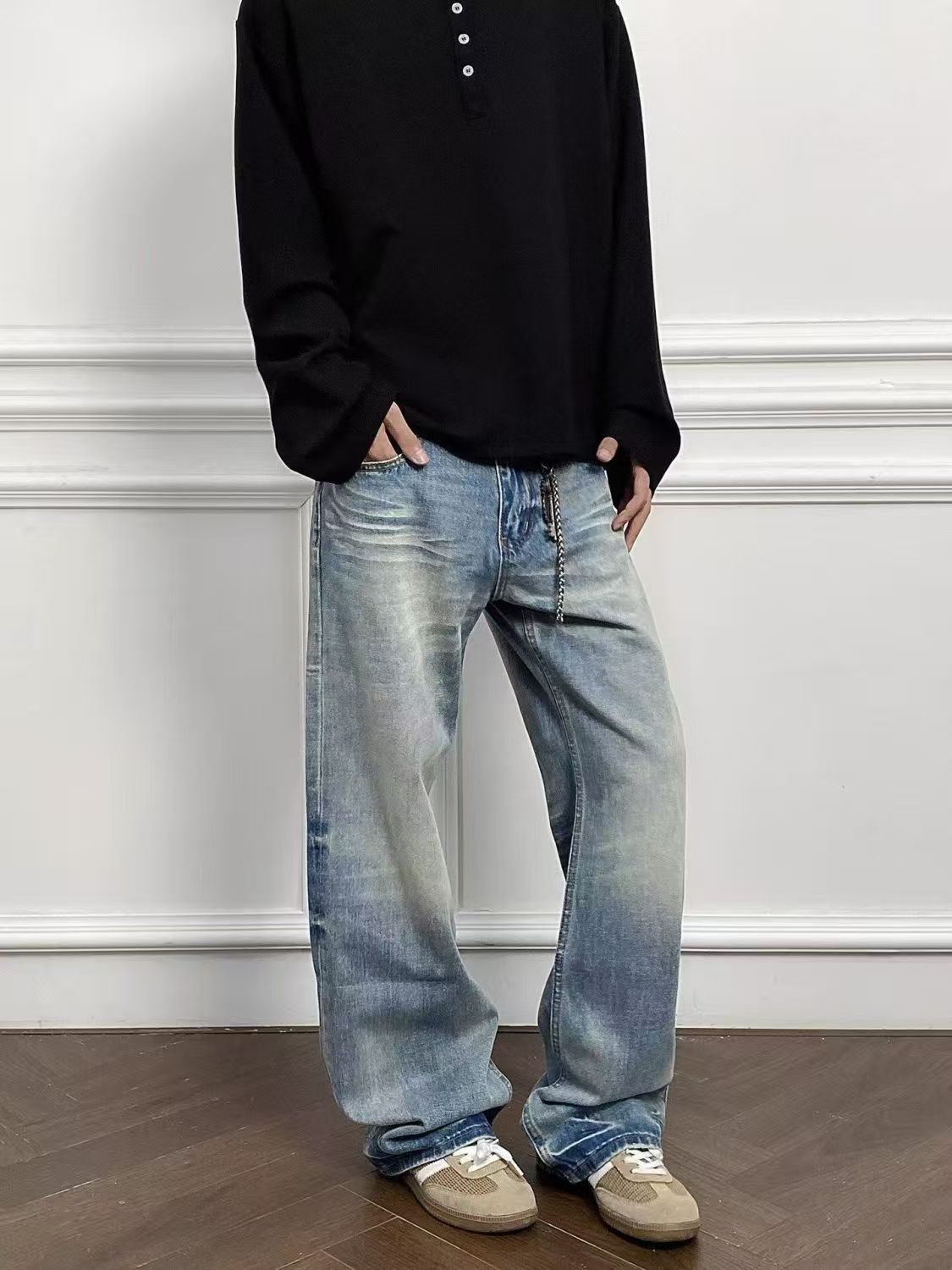 Vintage Men's blue washed vintage flared jeans y2k Size US 32 / EU 48 - 2 Thumbnail
