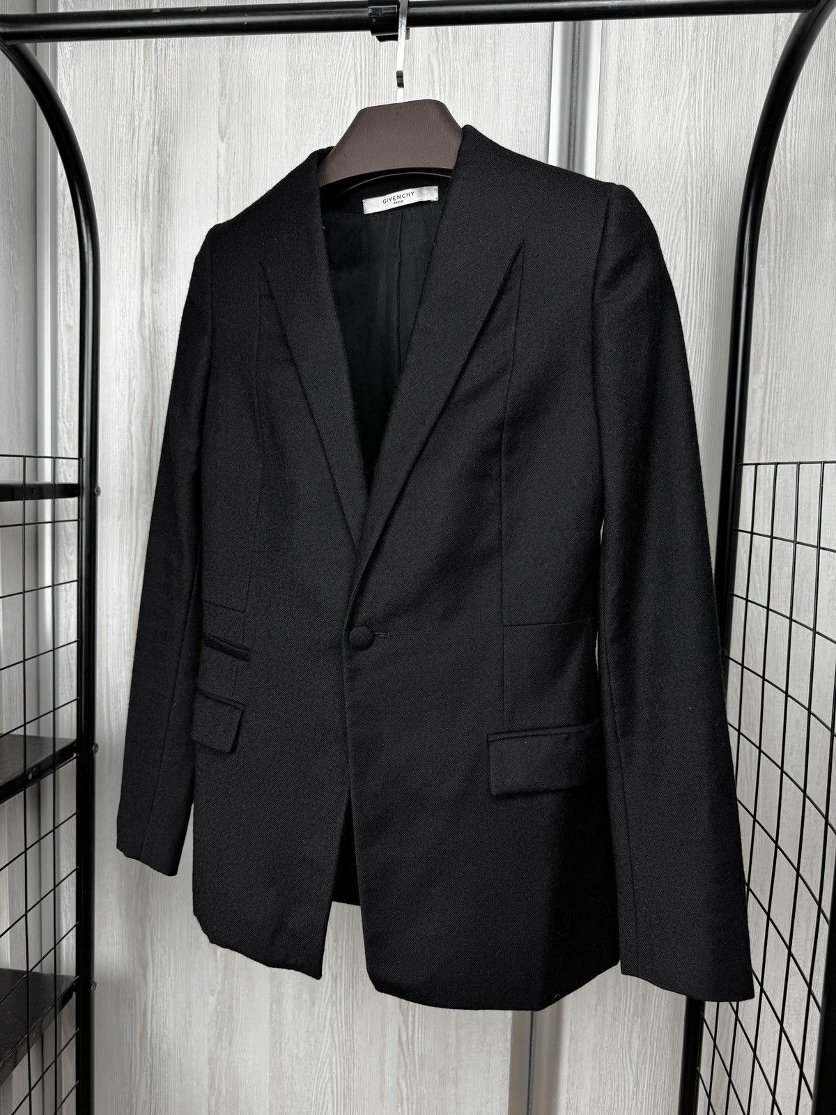 Givenchy Givenchy Paris black wool one button dinner jacket blazer Size 36R - 6 Thumbnail