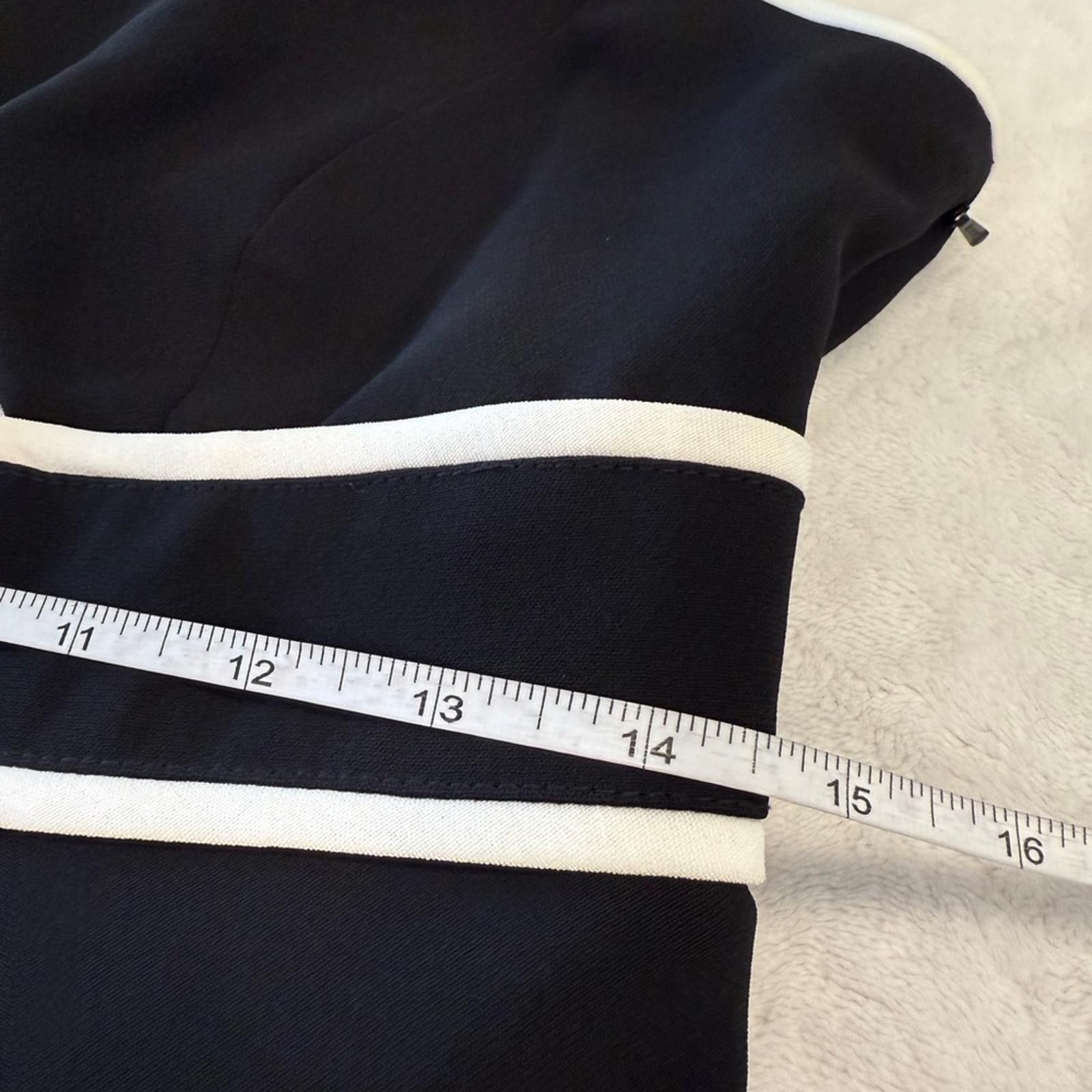 Evan Picone Evan-Picone chic black sleeveless midi dress white trim 8P Size M / US 6-8 / IT 42-44 - 8 Thumbnail