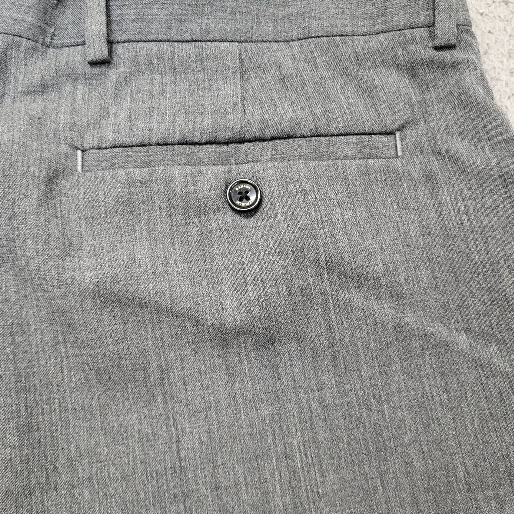 Banana Republic Banana Republic Dress Pants Men 36 Slim Charcoal Grey 100% Wool Hook & Eyelet Slit Pockets Zipper Flat Front Size US 36 / EU 52 - 5 Thumbnail