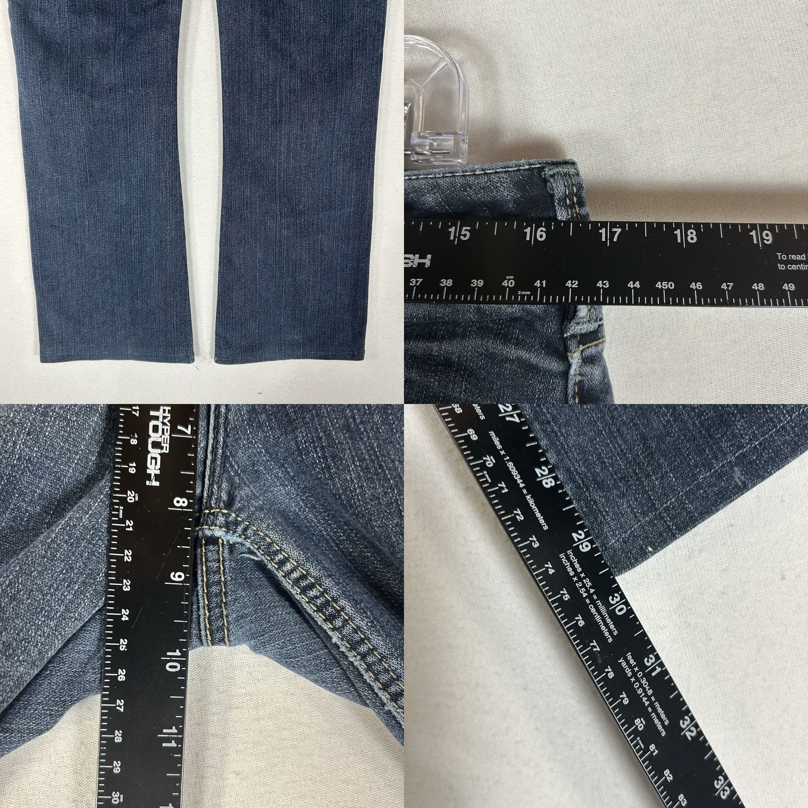 Vintage Silver Aiko Bootcut Jeans Womens 32 Blue Low Rise Embroidered Thick Stitch Hemmed Jeans Size 24" / US 00 / IT 34 - 9 Thumbnail