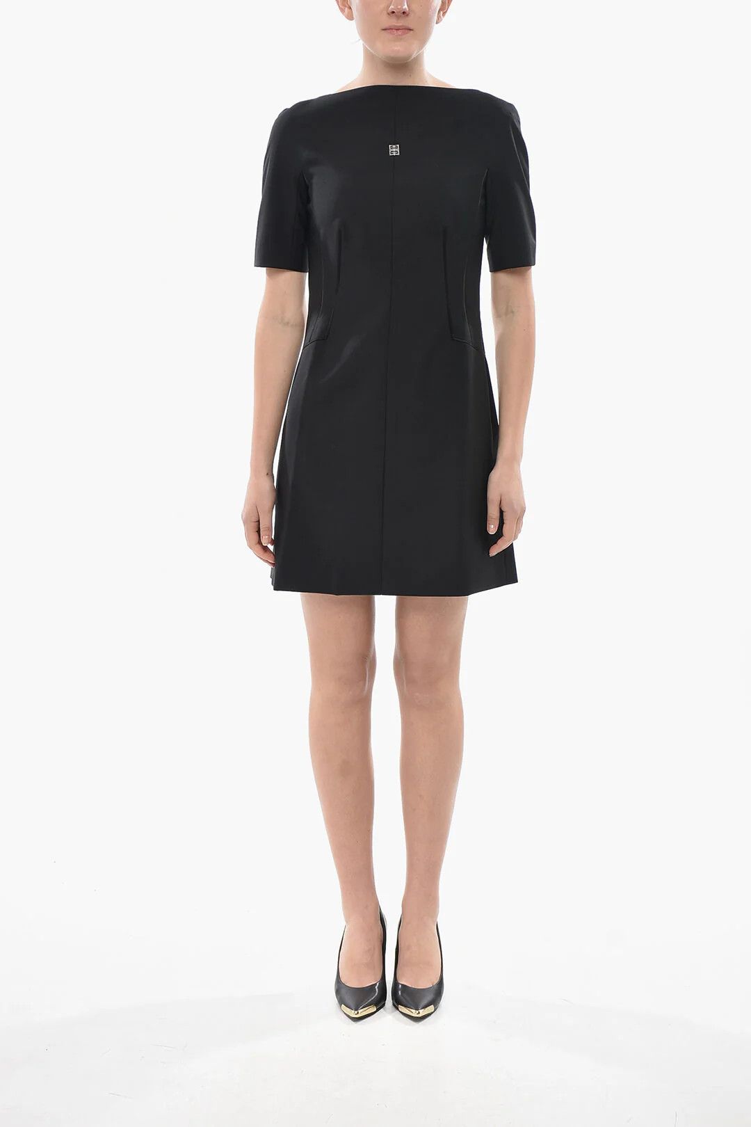Givenchy og1mm0326 Short-Sleeve Sheath Dress in Black Size M / US 6-8 / IT 42-44 - 1 Thumbnail