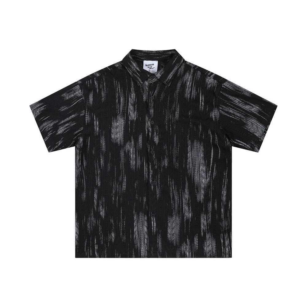 Vintage Men's loose hollow casual ink-splashed tie-dye dirty shirt Size US M / EU 48-50 / 2 - 1 Thumbnail