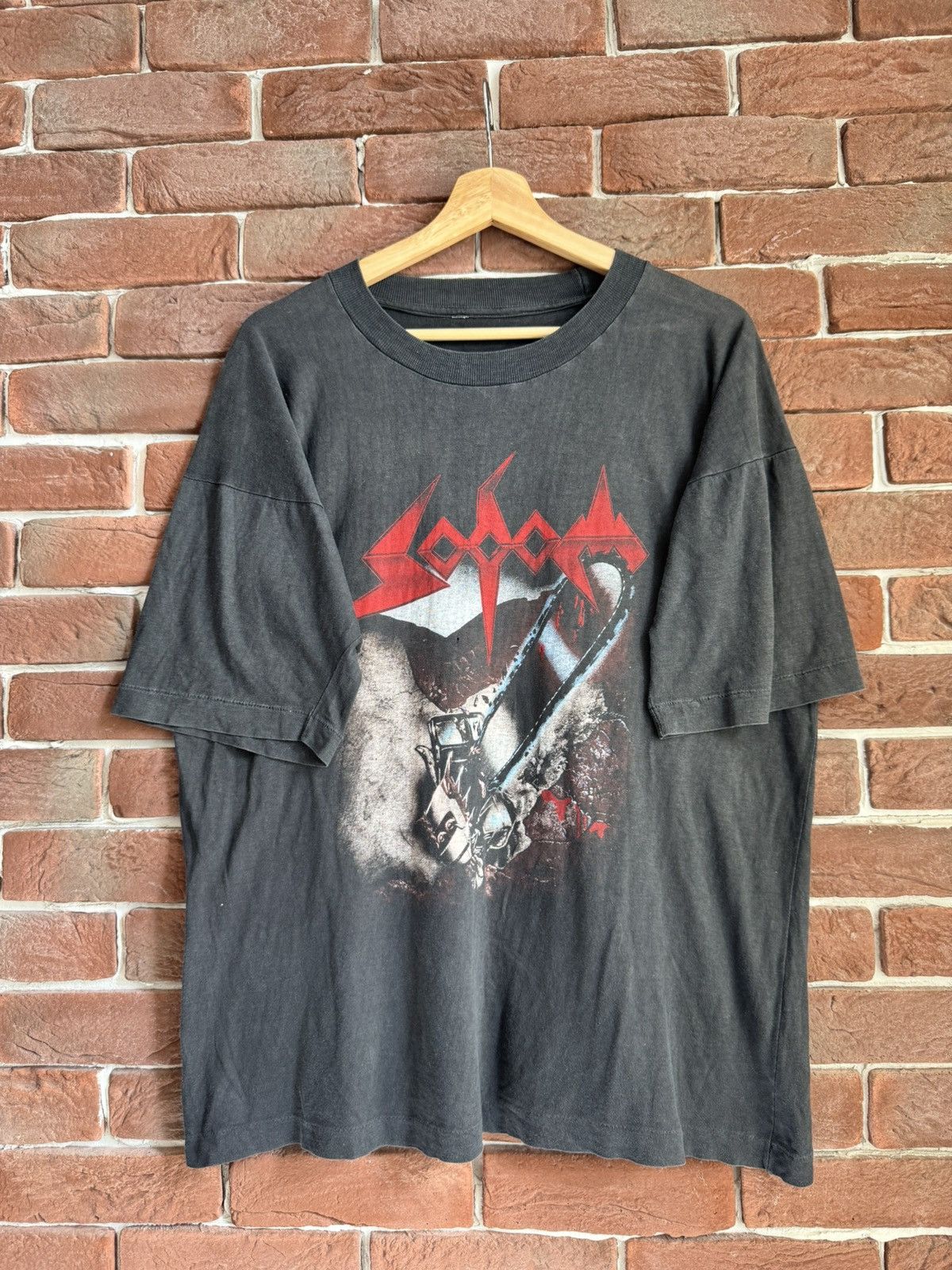 Band Tees Rare Sodom Saw is the law 90s Thrash Metal Band Vintage tee Size US XL / EU 56 / 4 - 1 Thumbnail