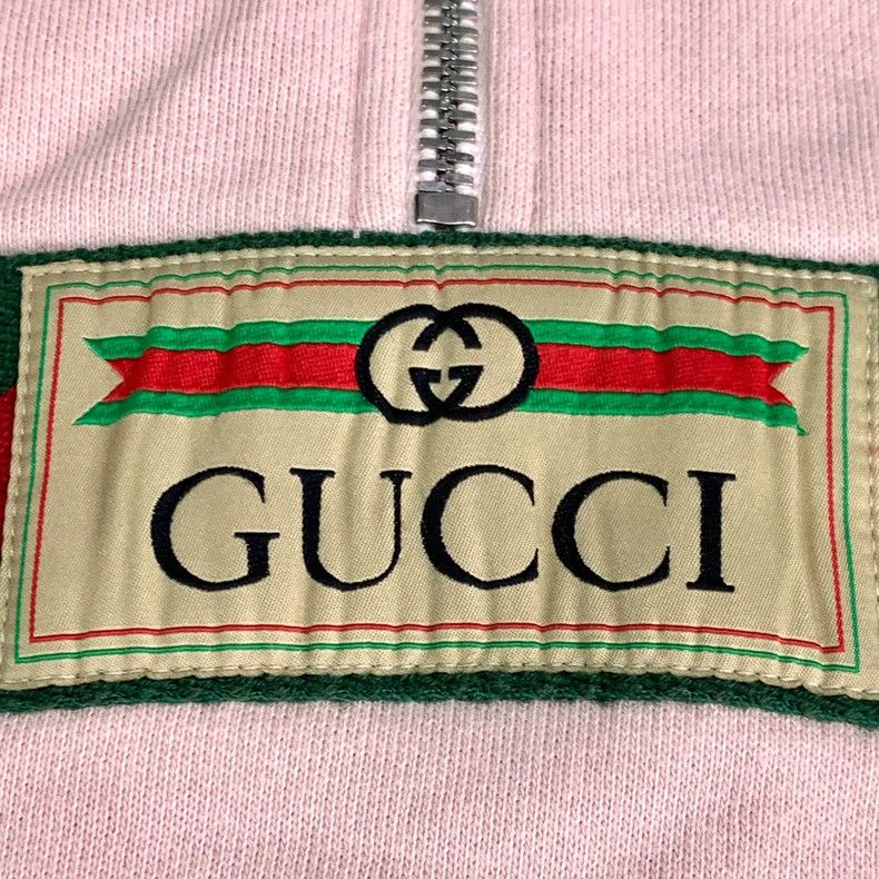 Gucci Gucci Size 6 Pink logo striped webbing cotton half-zipper Size XL / US 12-14 / IT 48-50 - 6 Thumbnail