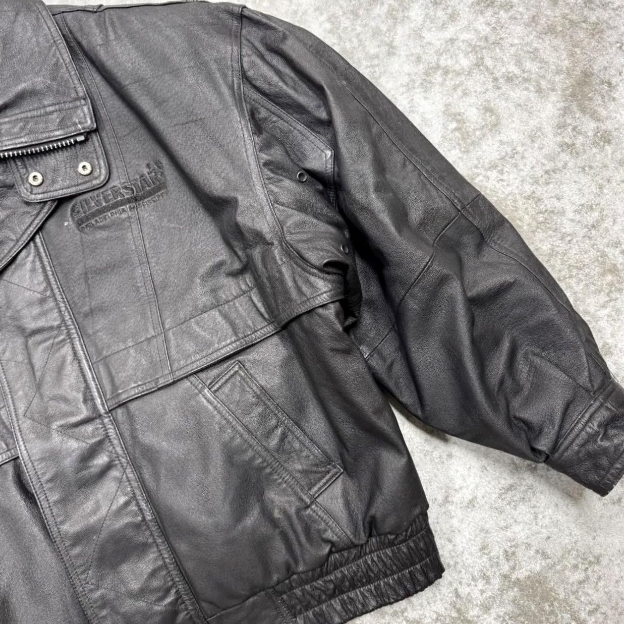 Logo 7 N.Y.D.A. Jacket Mens L Black Leather Bomber NYDA Chest Logo Silver Star Resort Casino Jacket Mens L Black Leather Bomber NYDA Logo Size US L / EU 52-54 / 3 - 3 Thumbnail