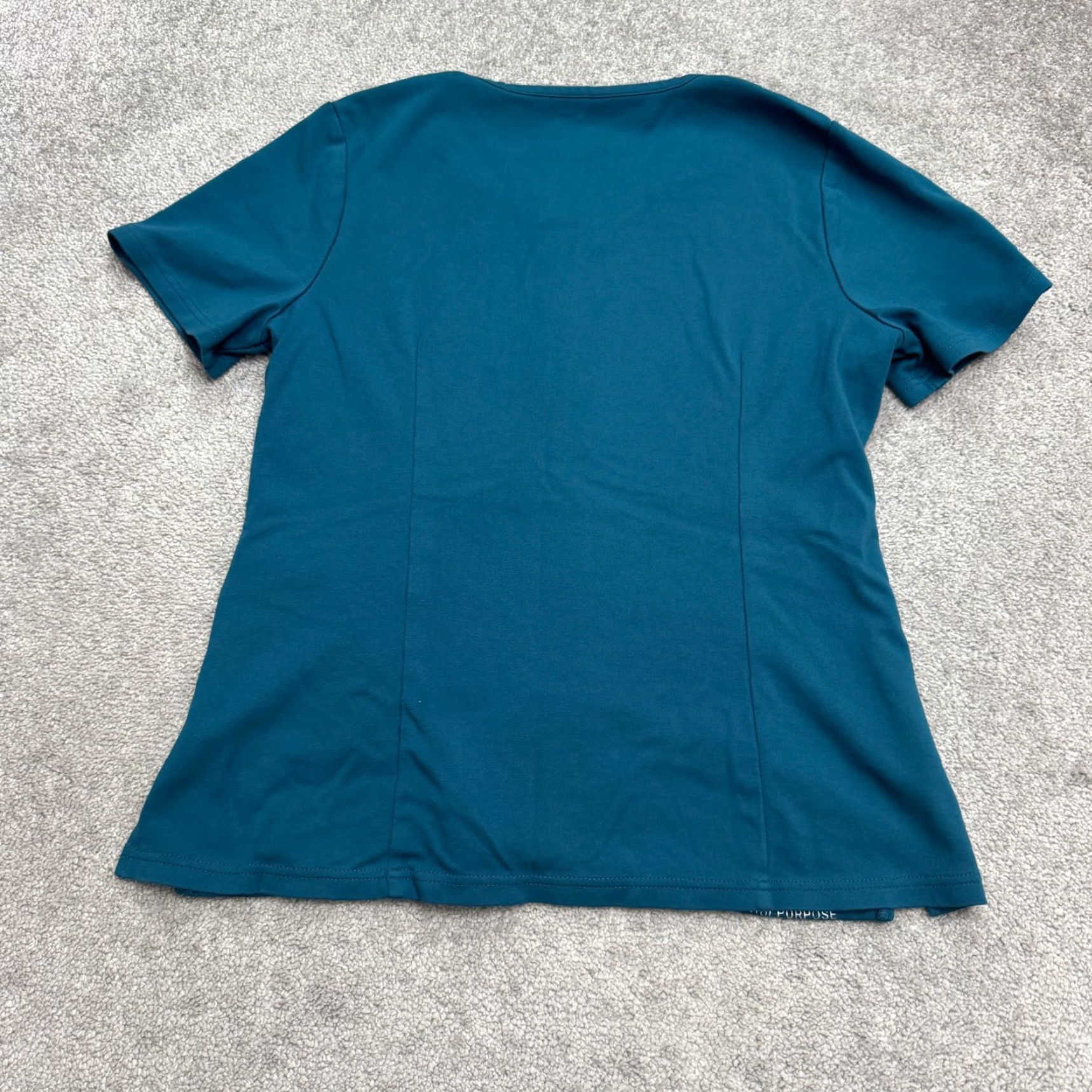 Altea Jaanuu Scrub Top Womens XL Teal Blue Gold Zip V-Neck Medical Uniform Workwear Size XL / US 12-14 / IT 48-50 - 2 Thumbnail