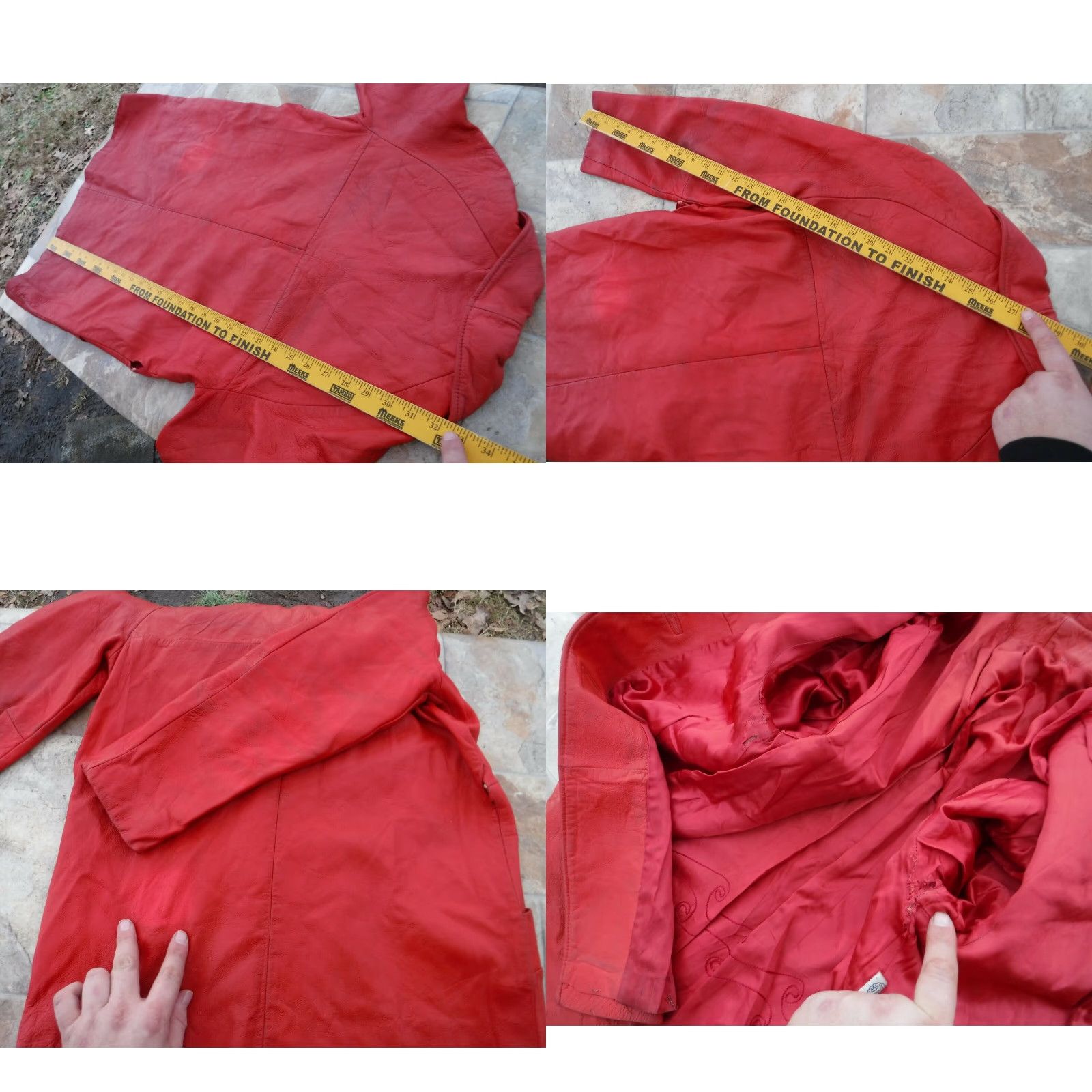 Vintage VINTAGE Annshire Red Leather Coat Jacket ILGWU Leather Coat Jacket Women's Medium Red 1970s 1980s Union Made Casual Everyday Mens Girls Womens Size M / US 6-8 / IT 42-44 - 8 Thumbnail