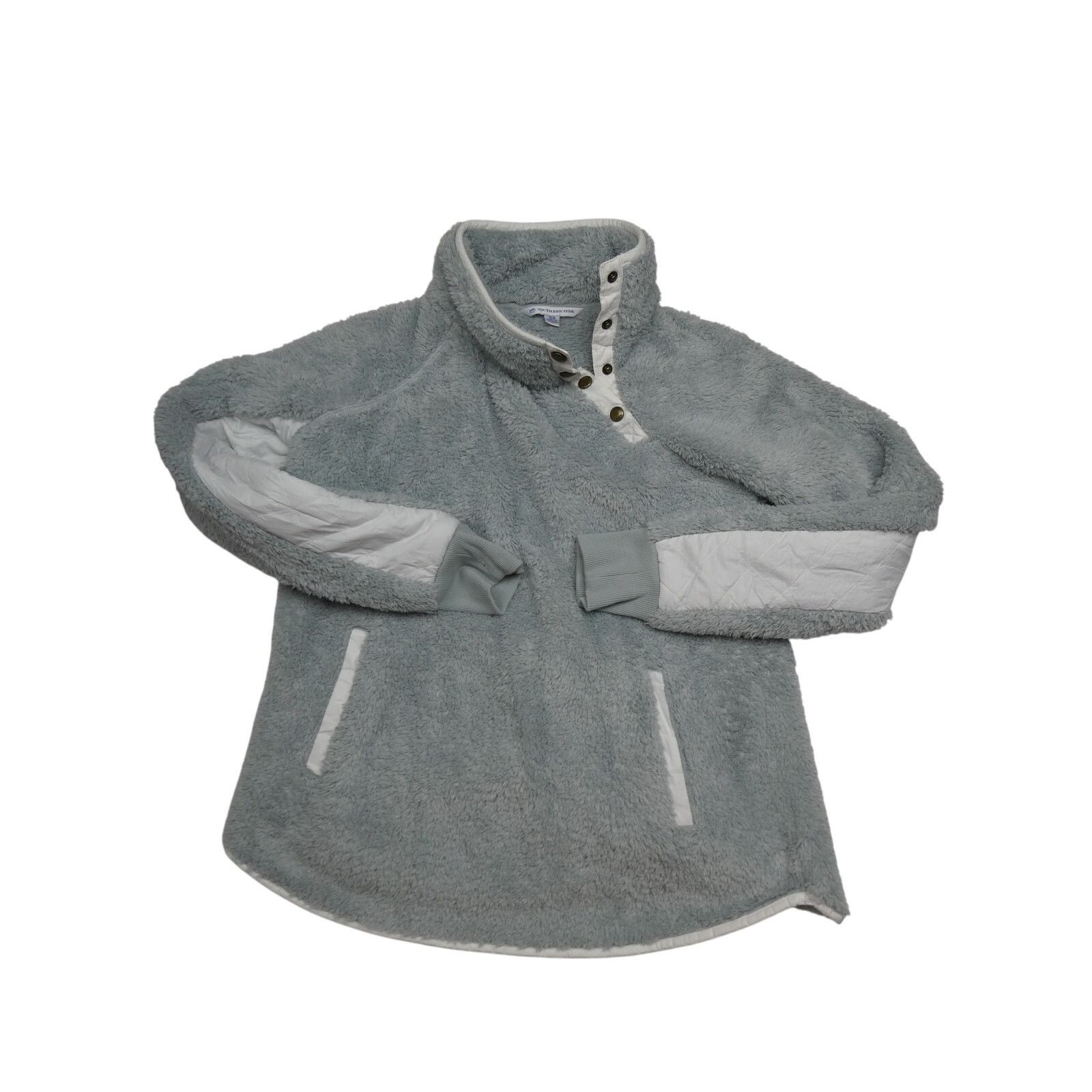 Southern Tide Southern Tide sherpa pullover jacket, women's XS, light gray Size XS / US 0-2 / IT 36-38 - 1 Thumbnail