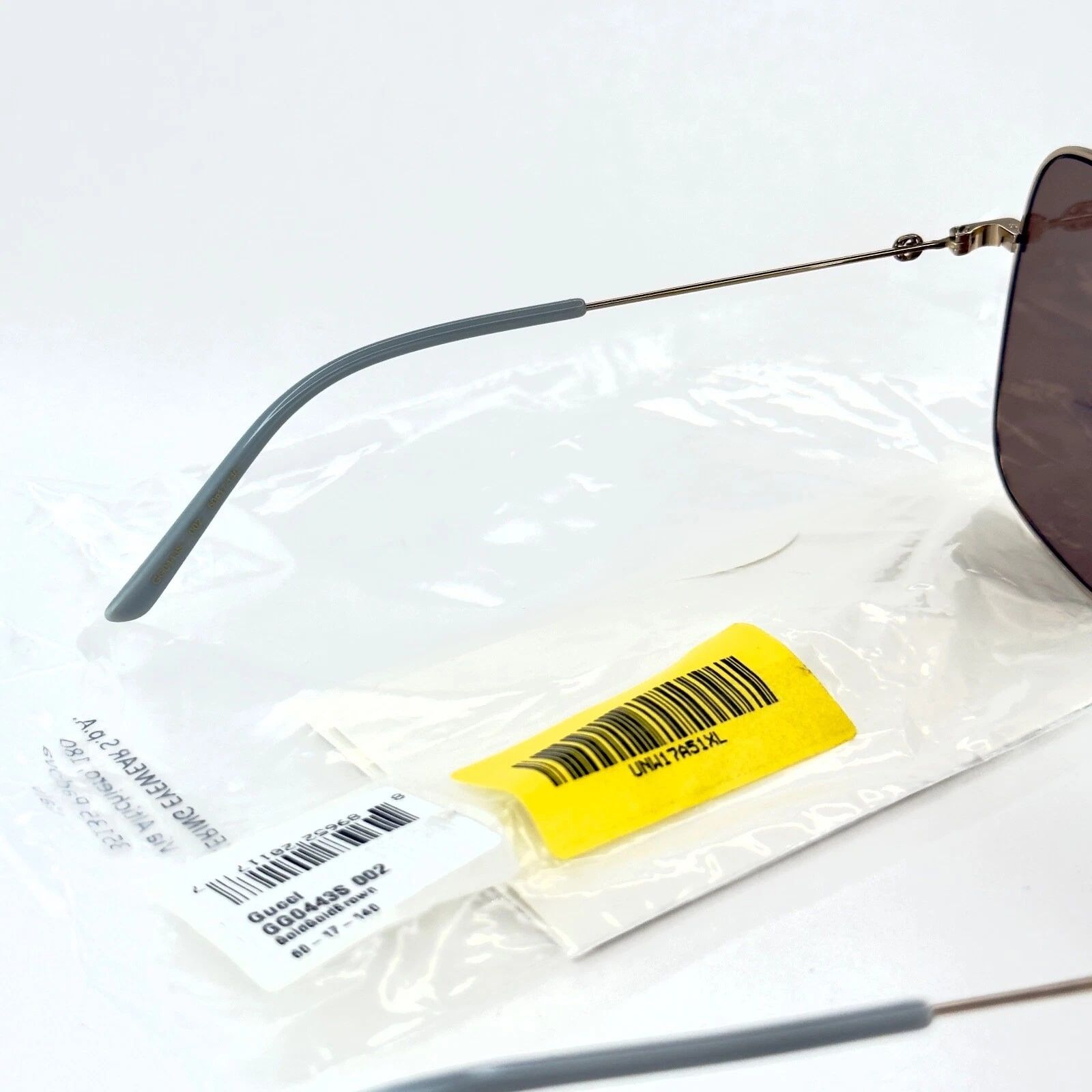 Gucci GUCCI GG0443S 0443 Gold Brown Square Aviator Sunglasses 002 Size ONE SIZE - 2 Thumbnail