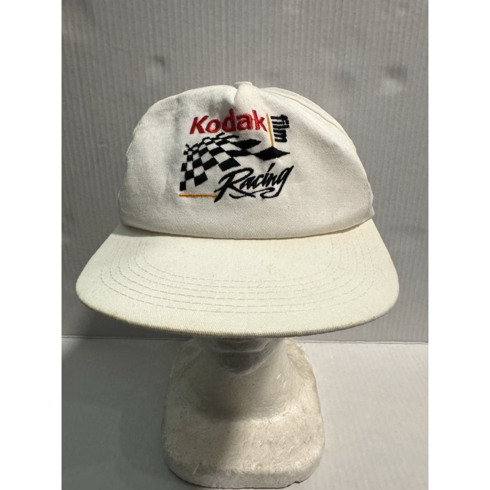 Kodak Vtg 90s Kodak Film NASCAR Racing Hat Cap Checkered Flag K Products Snapback USA Size ONE SIZE - 2 Thumbnail