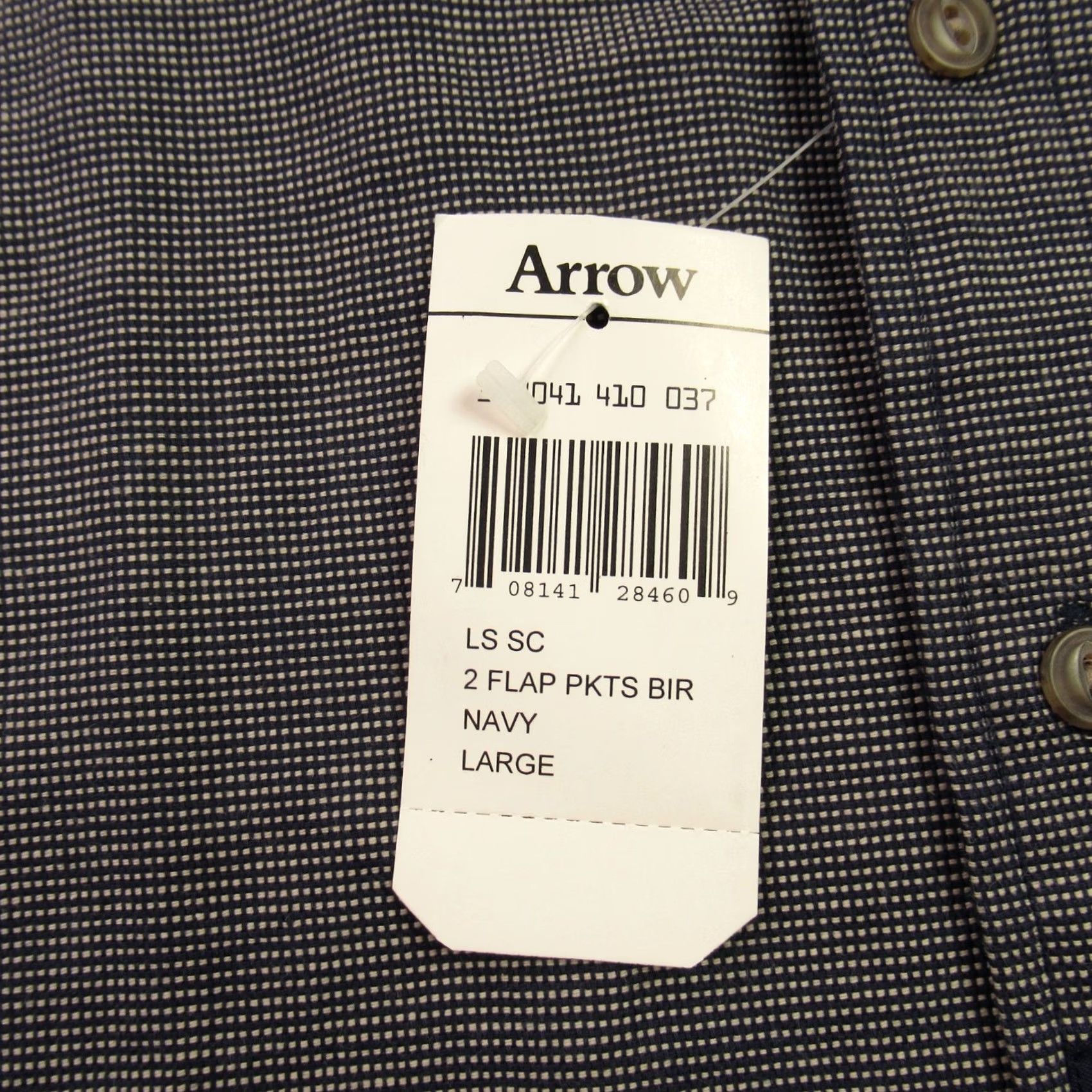 Arrow Arrow Shirt Mens Large Long Sleeve Button Front Outdoor Casual Pockets Blue Size US L / EU 52-54 / 3 - 4 Thumbnail