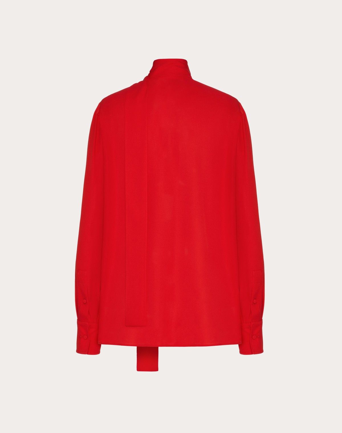 Valentino o1s1wg110525 Georgette Blouse in Red Size M / US 6-8 / IT 42-44 - 2 Thumbnail