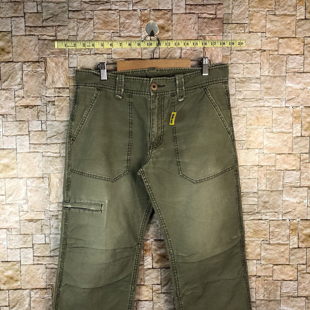 Faded Glory × Japanese Brand Twenty Works Green utility tactical Cargo Pants #A1143 Size US 31 - 2 Thumbnail
