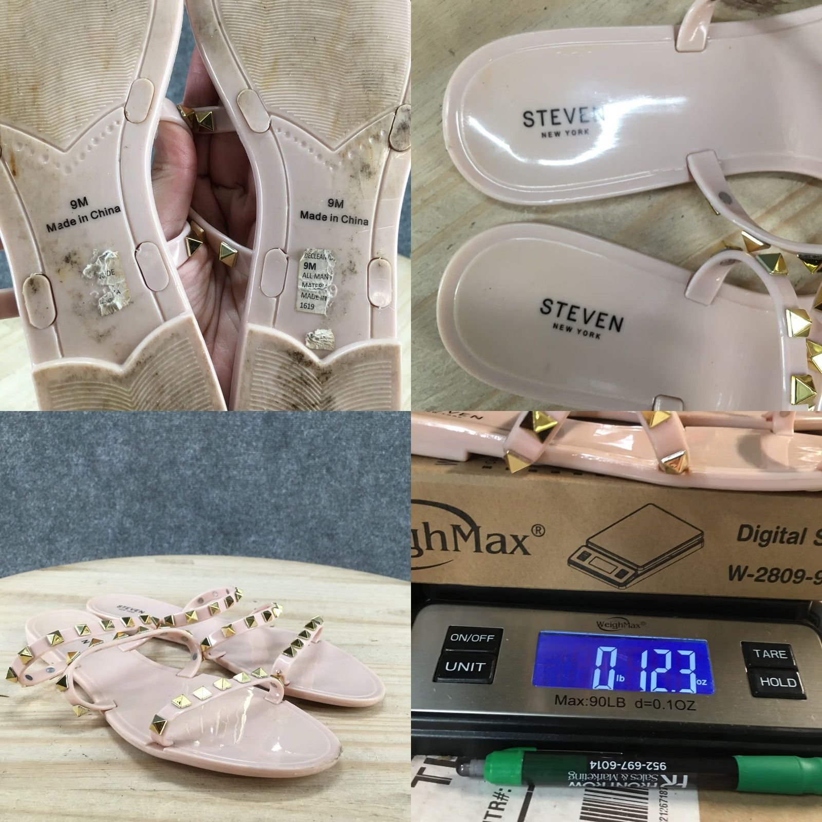 Vintage Steven Sandals Womens 9 M Studded Slide Flats Slip On Beige Open Toe Casual Size US 9 / IT 39 - 9 Thumbnail