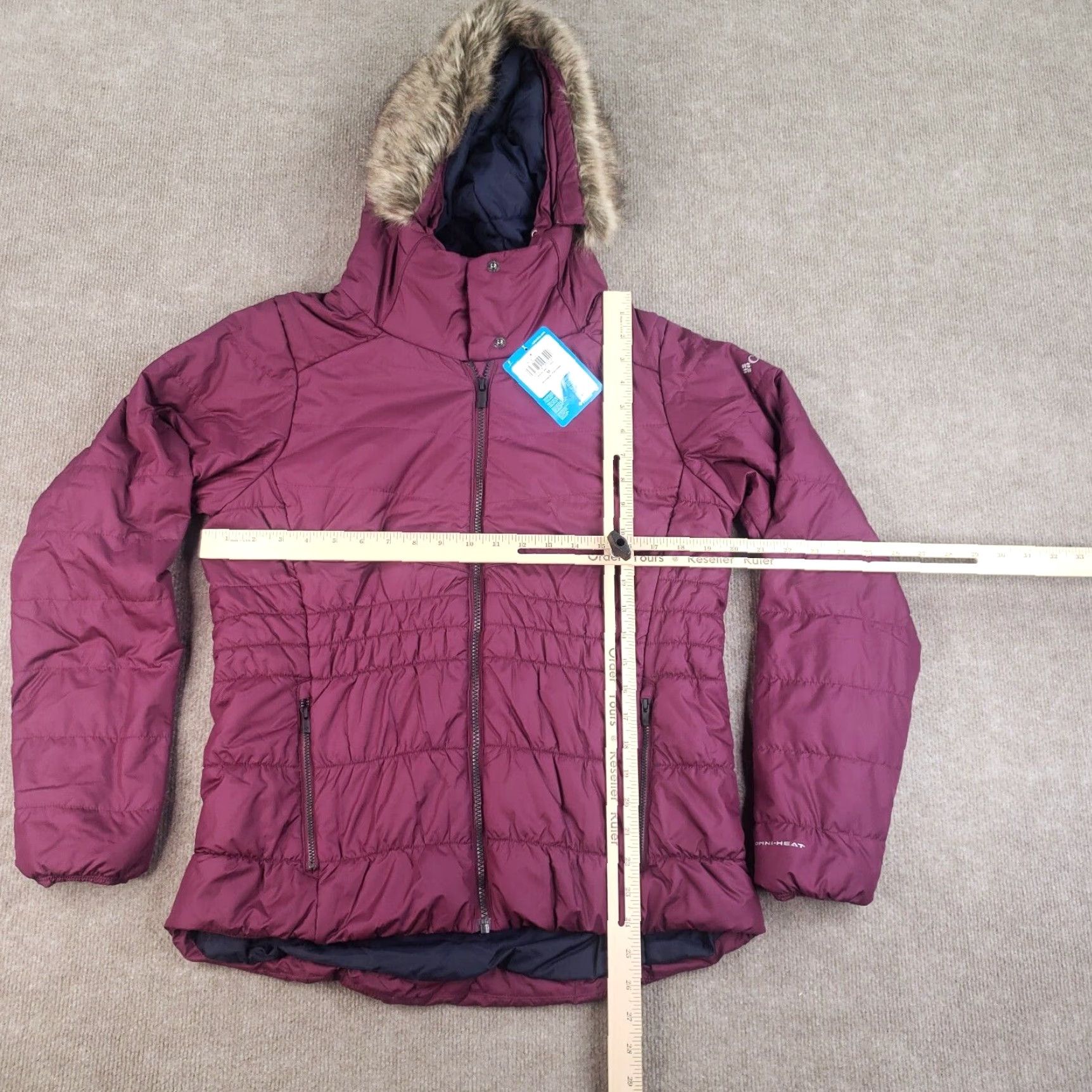 Vintage Columbia Jacket Women's M Purple Hooded Full Zip Pockets Winter Omni-Tech Size M / US 6-8 / IT 42-44 - 2 Thumbnail