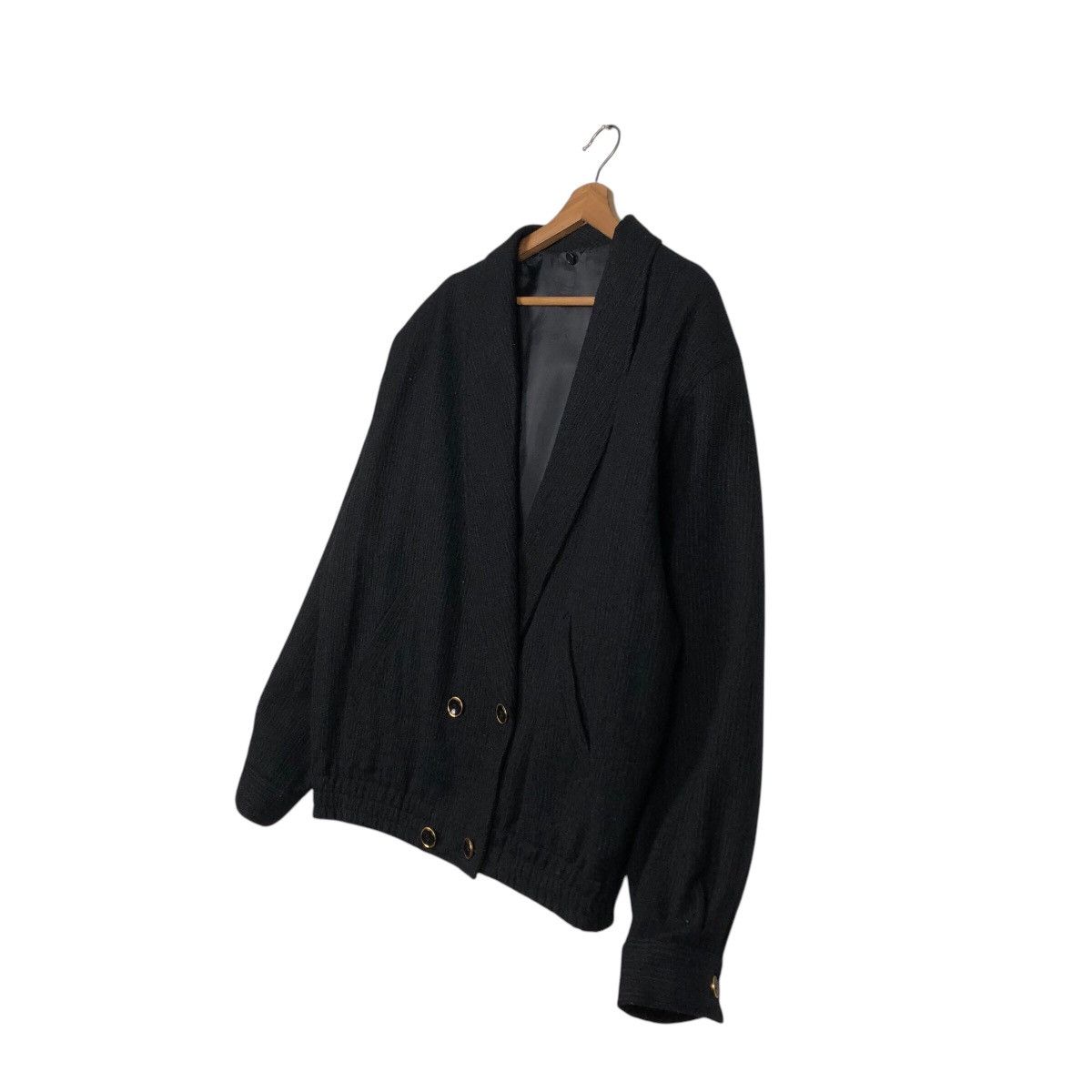 Japanese Brand 📌Vtg Wool Bomber Jacket Herringbone Unbranded Issey Miyake Size US M / EU 48-50 / 2 - 3 Thumbnail