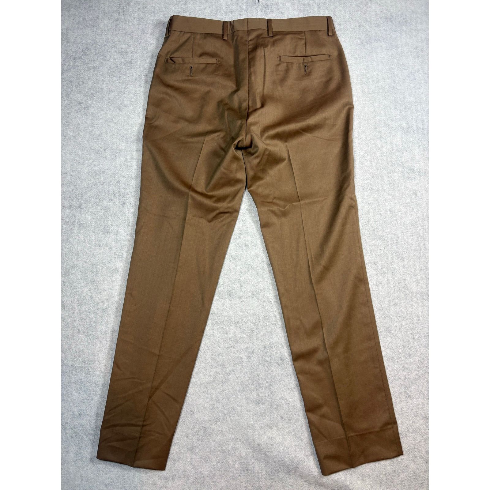 Paul Fredrick Paul Fredrick Brown Wool Flat Front Slacks Classic Fit #0514 Size US 34 / EU 50 - 2 Thumbnail