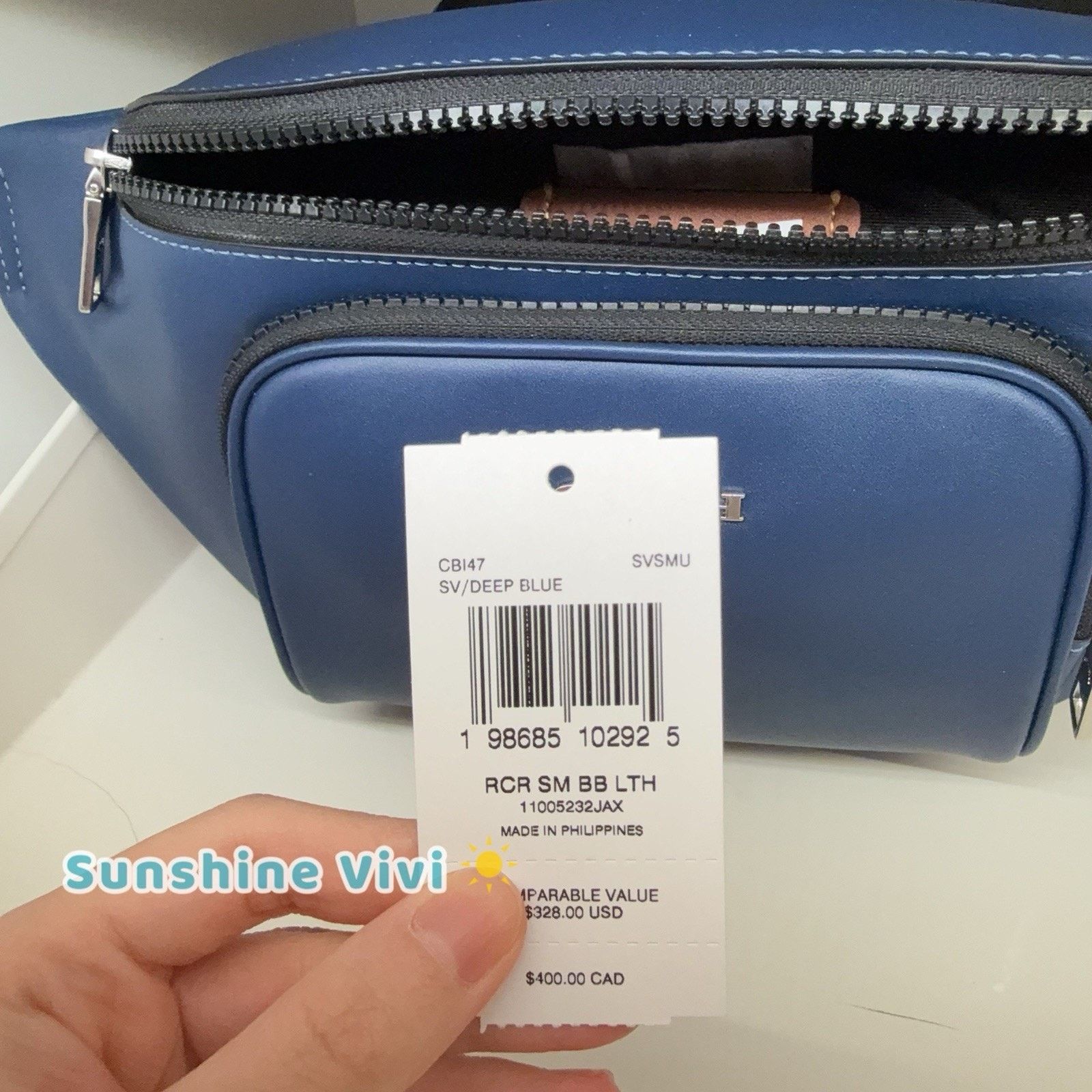 Coach NWT COACH Racer Small Belt Bag Deep blue CBI47 leather Size ONE SIZE - 5 Thumbnail