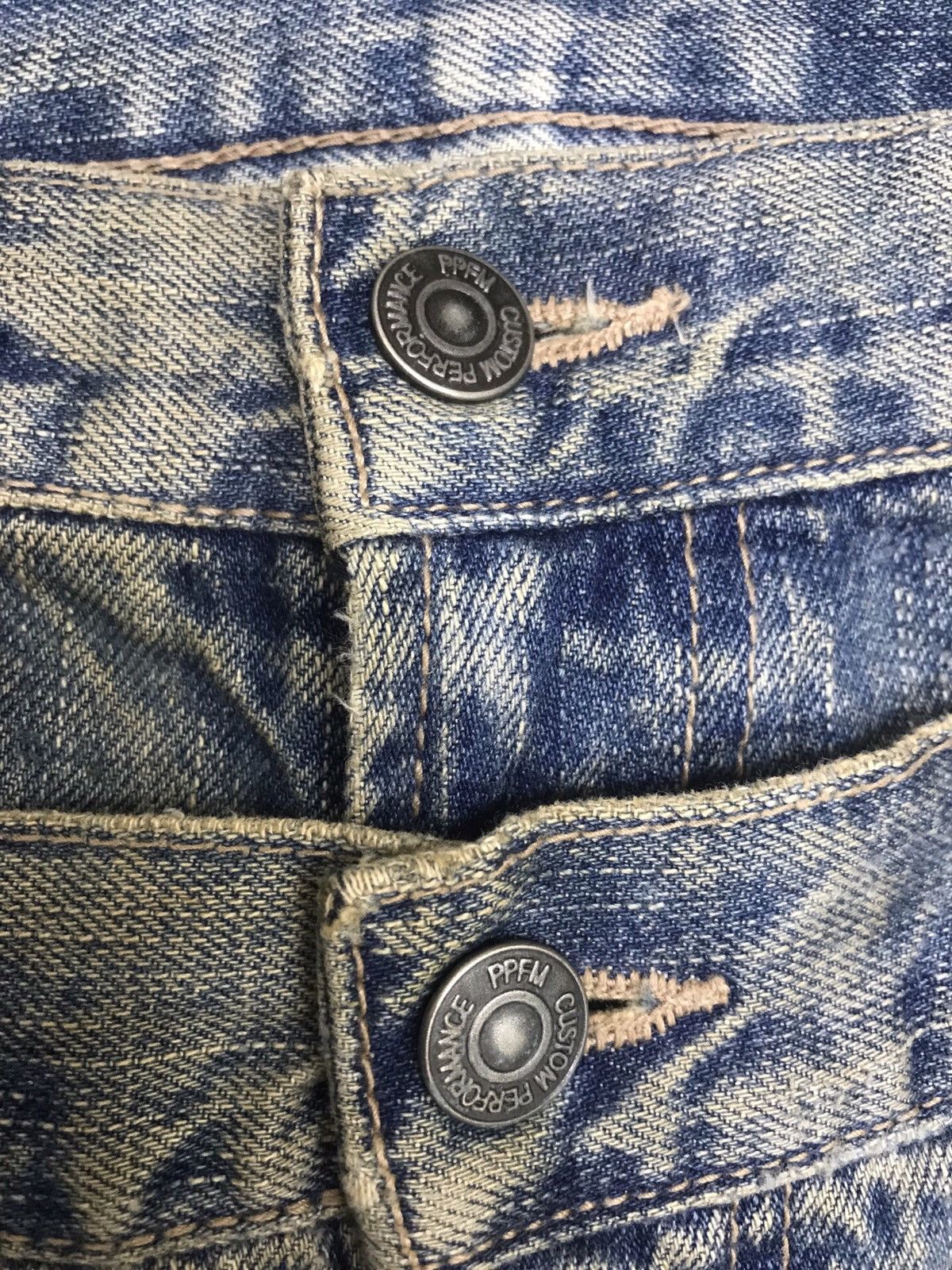 PPFM 💥DOUBLE WAIST💥Archival PPFM Distressed Patchwork Denim F86 Size US 33 - 9 Thumbnail