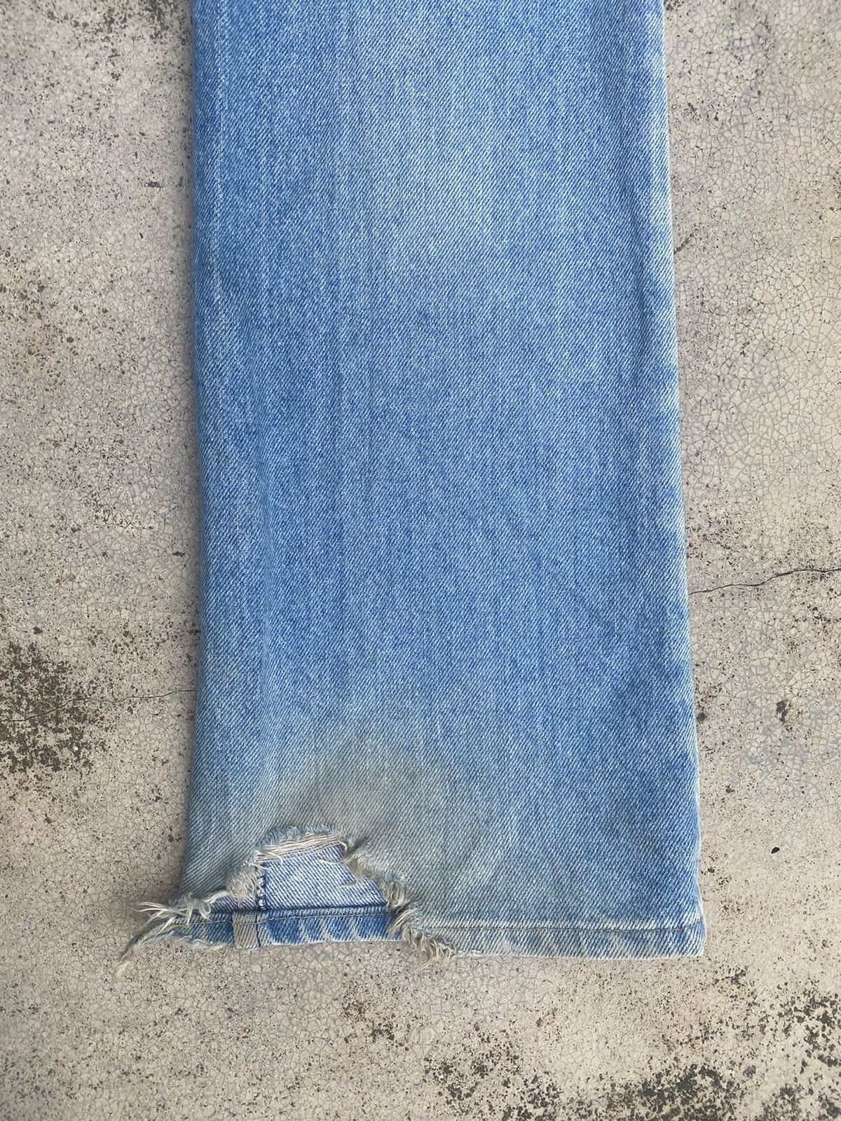 Lee × Vintage Flare Jeans Vintage 90s Lee Distressed Faded Blue Bootcut Size US 30 / EU 46 - 18 Thumbnail