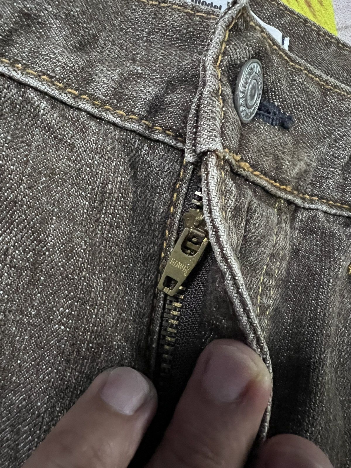 Japanese Brand 💥FLARE💥VTG EDWIN EXCLUSIVE VINTAGE BROWN JEANS Size US 35 - 9 Thumbnail