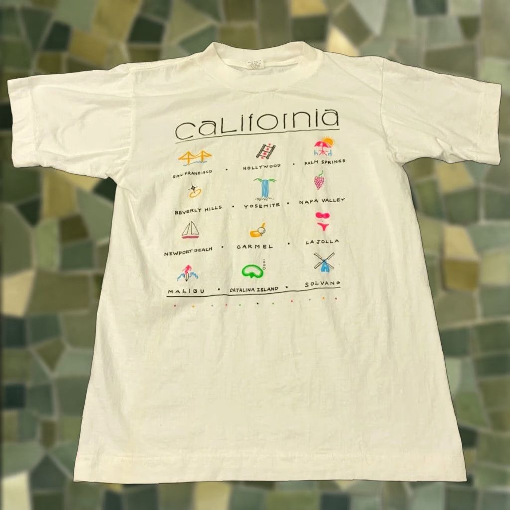 Vintage VINTAGE California T-Shirt Mens Small Casual Short Sleeve Cotton Beach 90s Retro California State Men Size US S / EU 44-46 / 1 - 1 Thumbnail