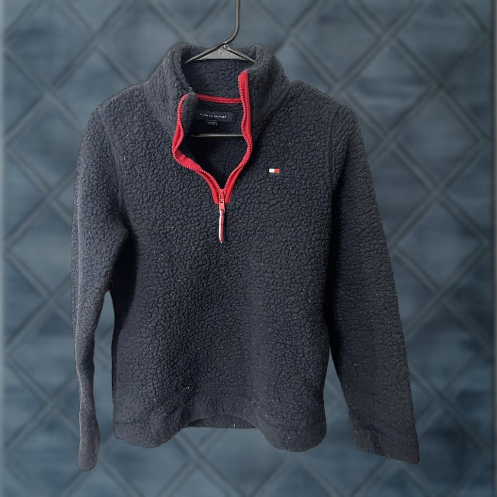Tommy Hilfiger VINTAGE Tommy Hilfiger Sport 1/4 Zip Sherpa Fleece Pullover Navy Blue Womens XS Pullover Sweatshirt Logo Sports Size XS / US 0-2 / IT 36-38 - 1 Thumbnail
