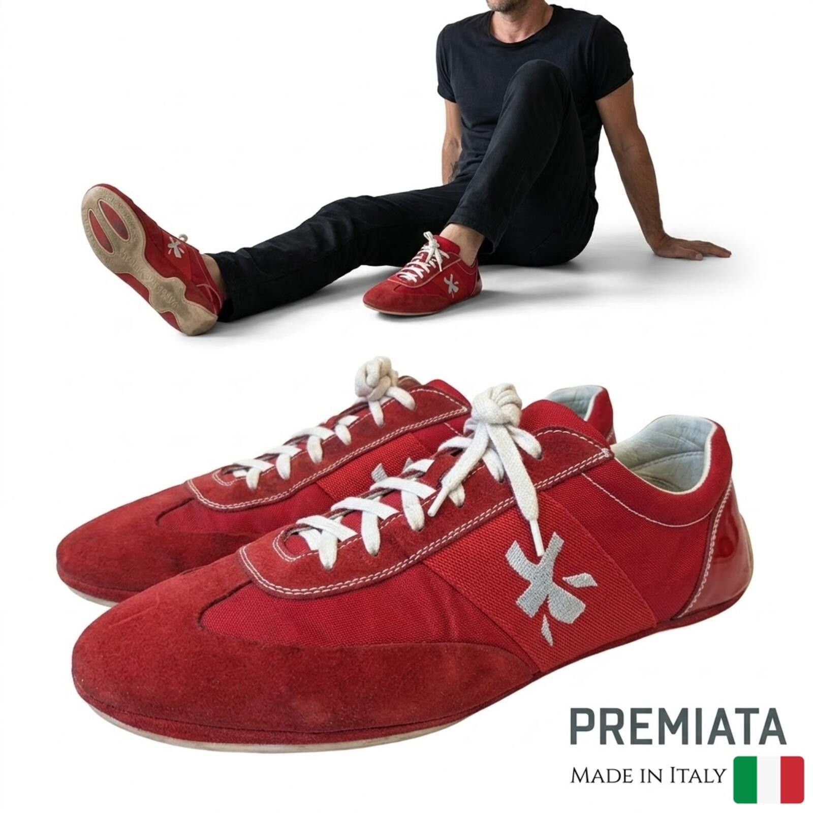 Premiata Premiata Italy Men Sneaker Driving Shoes Blood Red Suede 11 Size US 11 / EU 44 - 1 Thumbnail