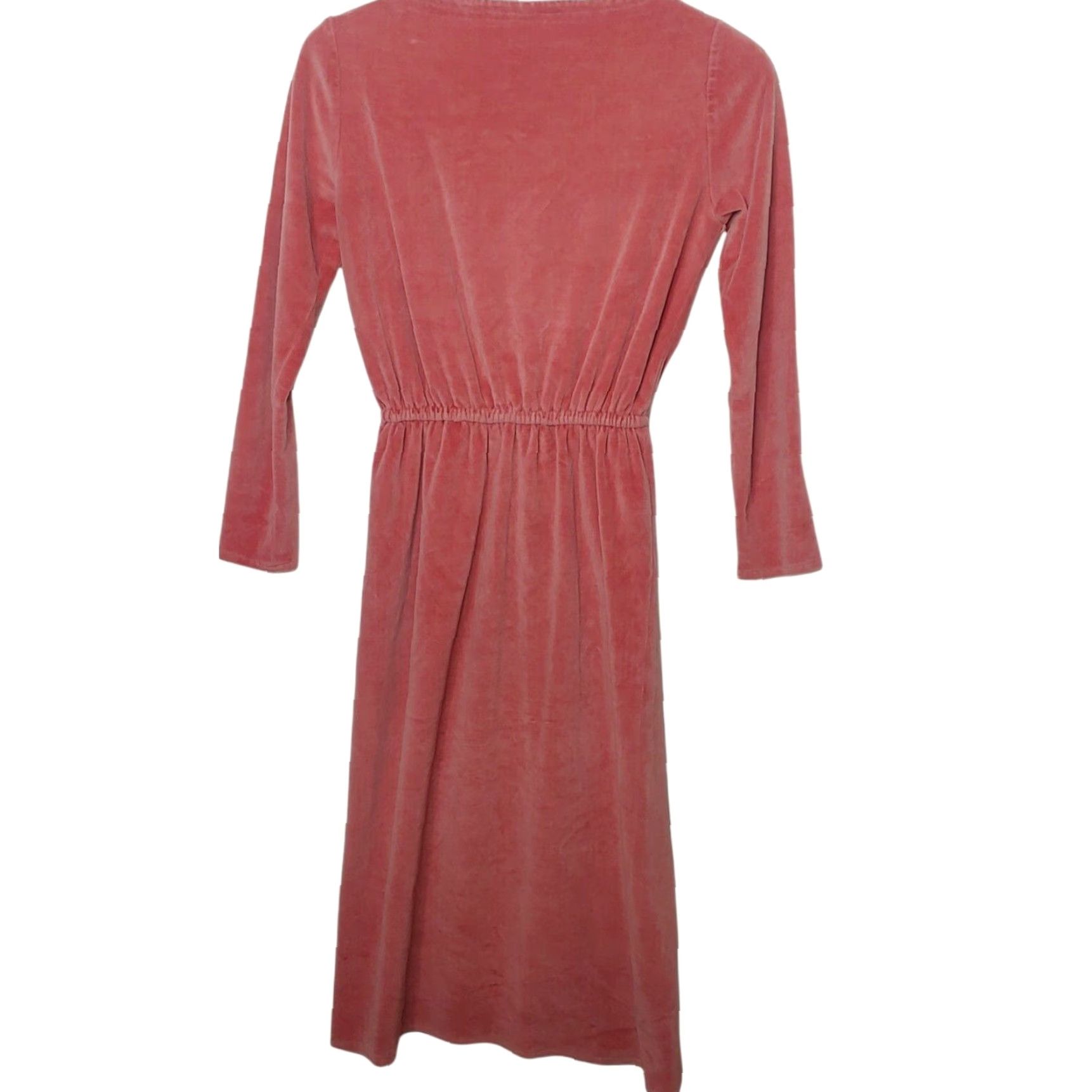 Velour VINTAGE Womens Velvet Velour Wrap Dress Mauve Pink Long Sleeve Secretary Dress Knee Length M Womens Velour Secretar y Turned? Size M / US 6-8 / IT 42-44 - 3 Thumbnail